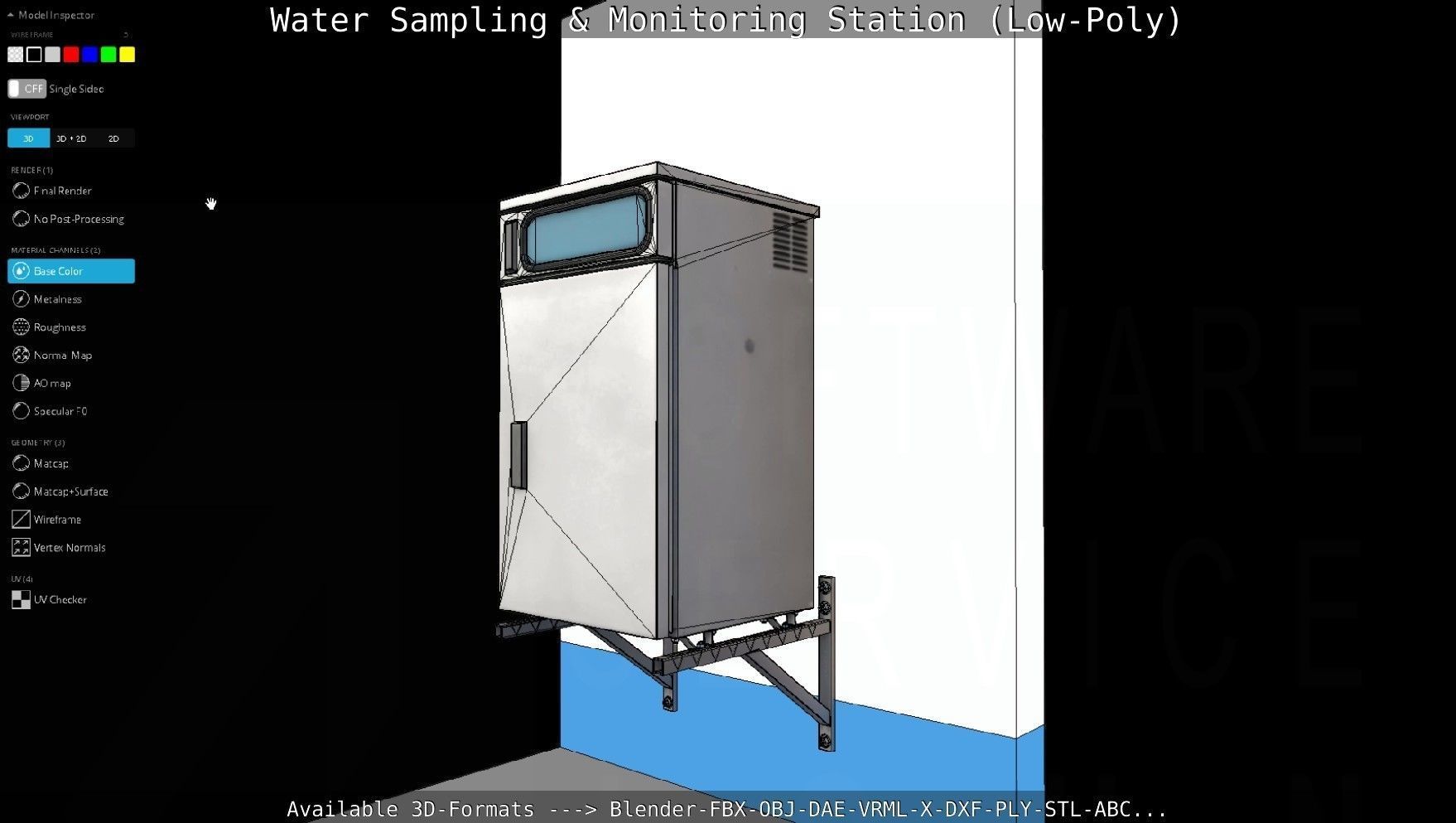 Water Sampling and Monitoring Station Low-Poly Low-poly 3D model_105