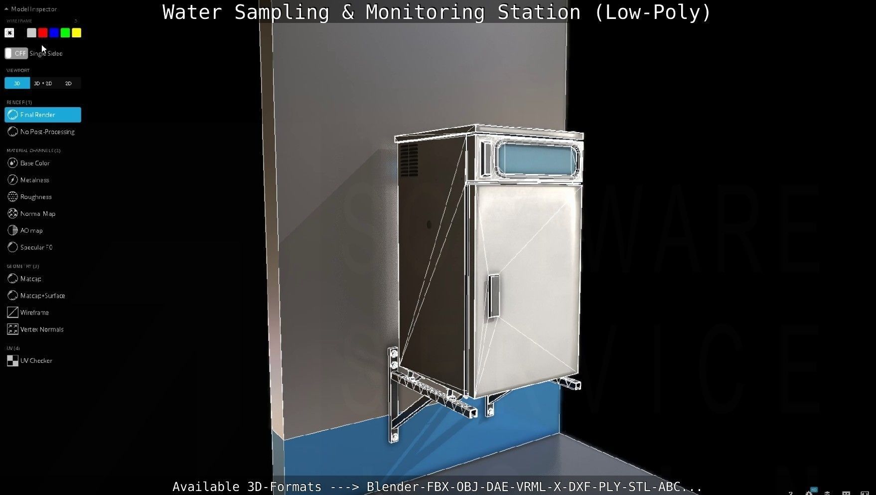 Water Sampling and Monitoring Station Low-Poly Low-poly 3D model_23