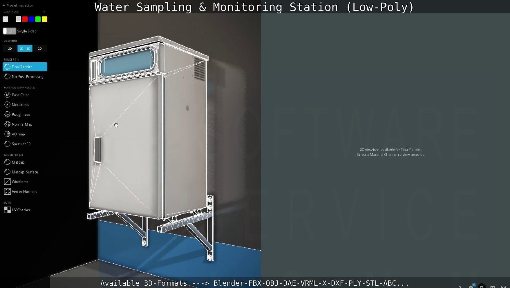 Water Sampling and Monitoring Station Low-Poly Low-poly 3D model_113