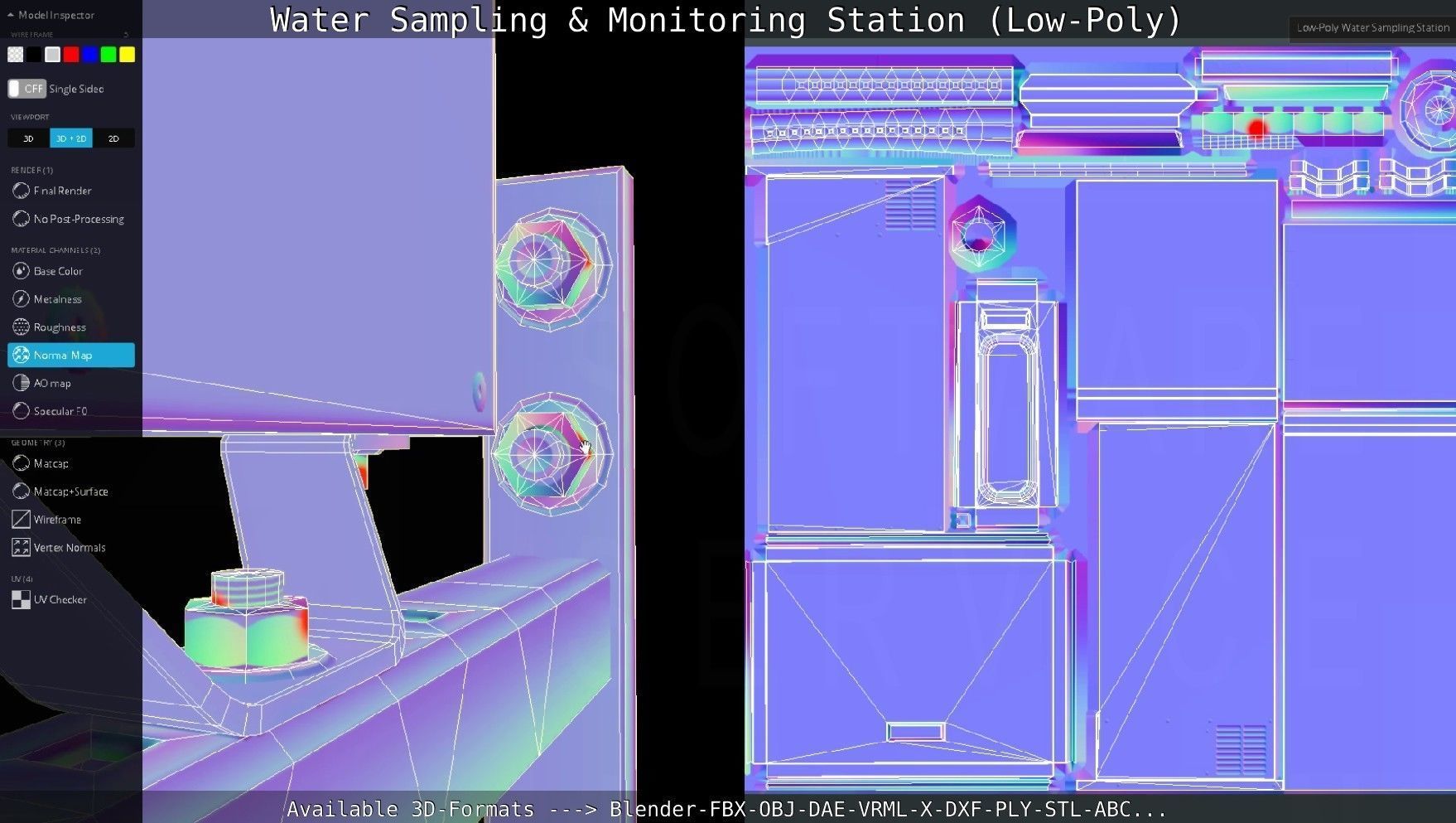 Water Sampling and Monitoring Station Low-Poly Low-poly 3D model_132