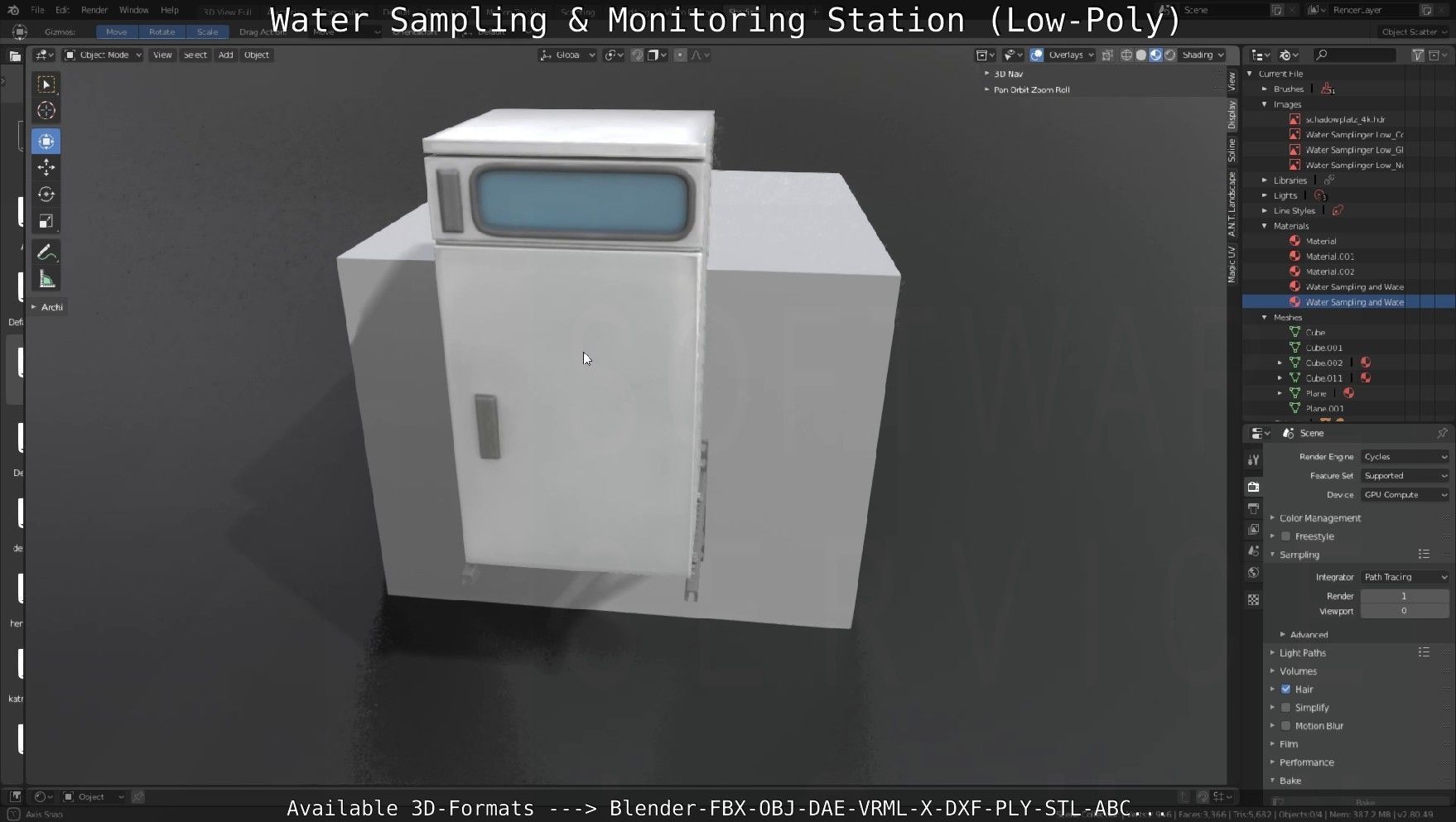Water Sampling and Monitoring Station Low-Poly Low-poly 3D model_26
