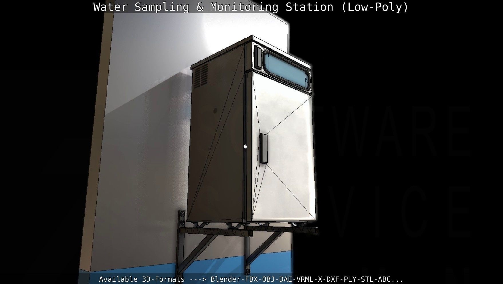 Water Sampling and Monitoring Station Low-Poly Low-poly 3D model_62