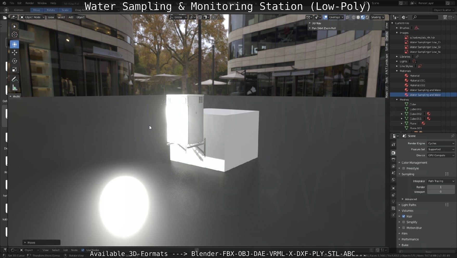 Water Sampling and Monitoring Station Low-Poly Low-poly 3D model_119