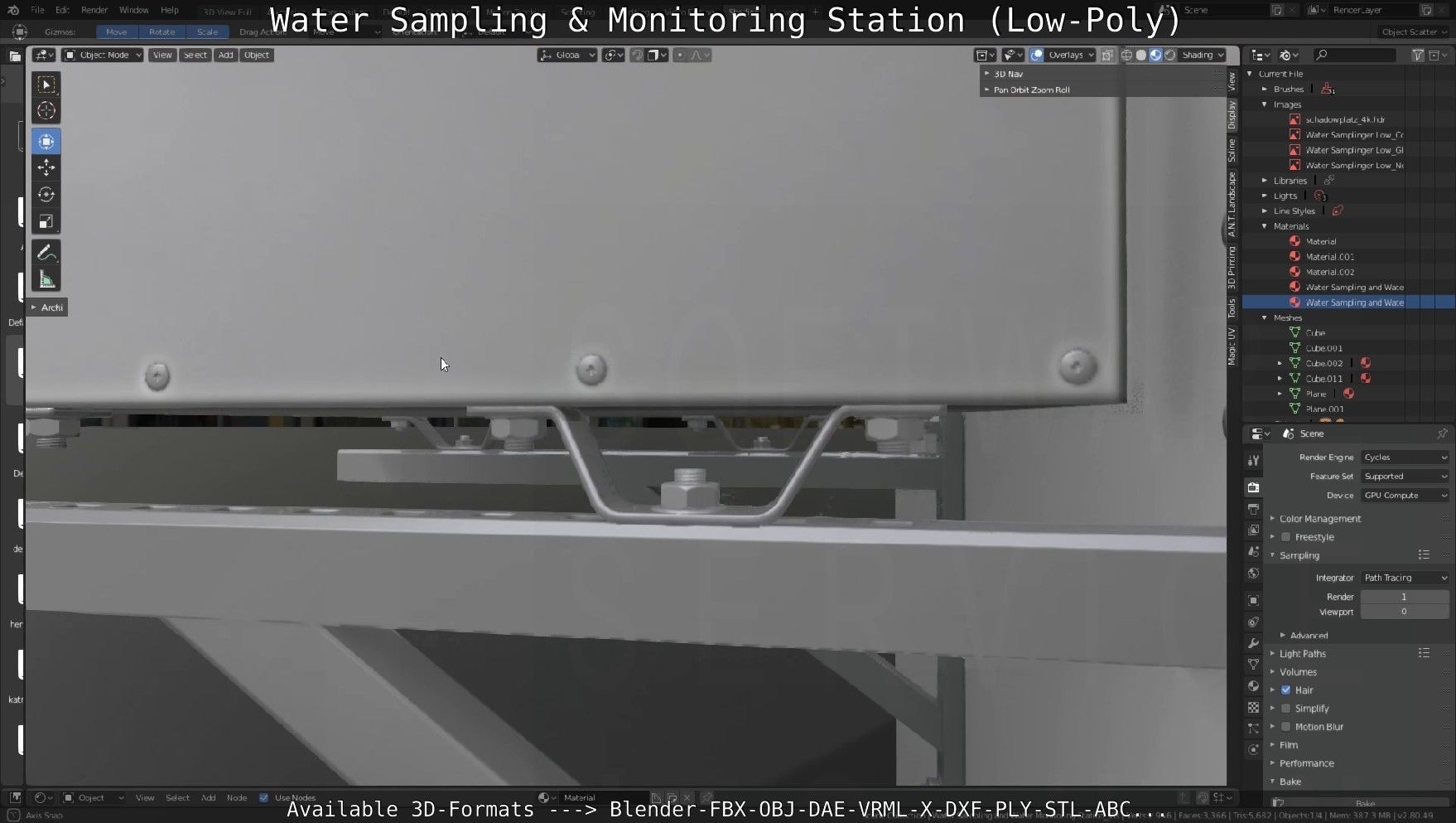 Water Sampling and Monitoring Station Low-Poly Low-poly 3D model_49