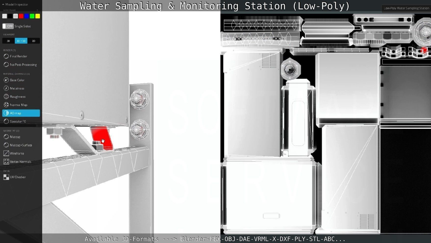 Water Sampling and Monitoring Station Low-Poly Low-poly 3D model_141