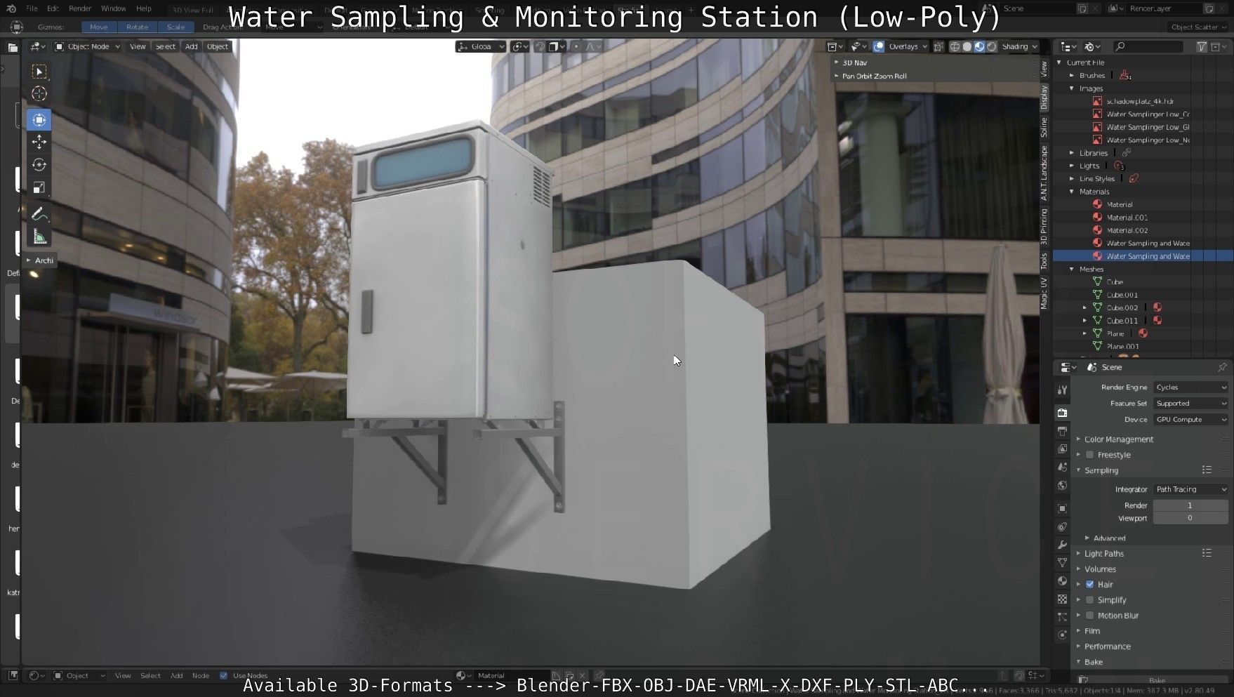 Water Sampling and Monitoring Station Low-Poly Low-poly 3D model_108