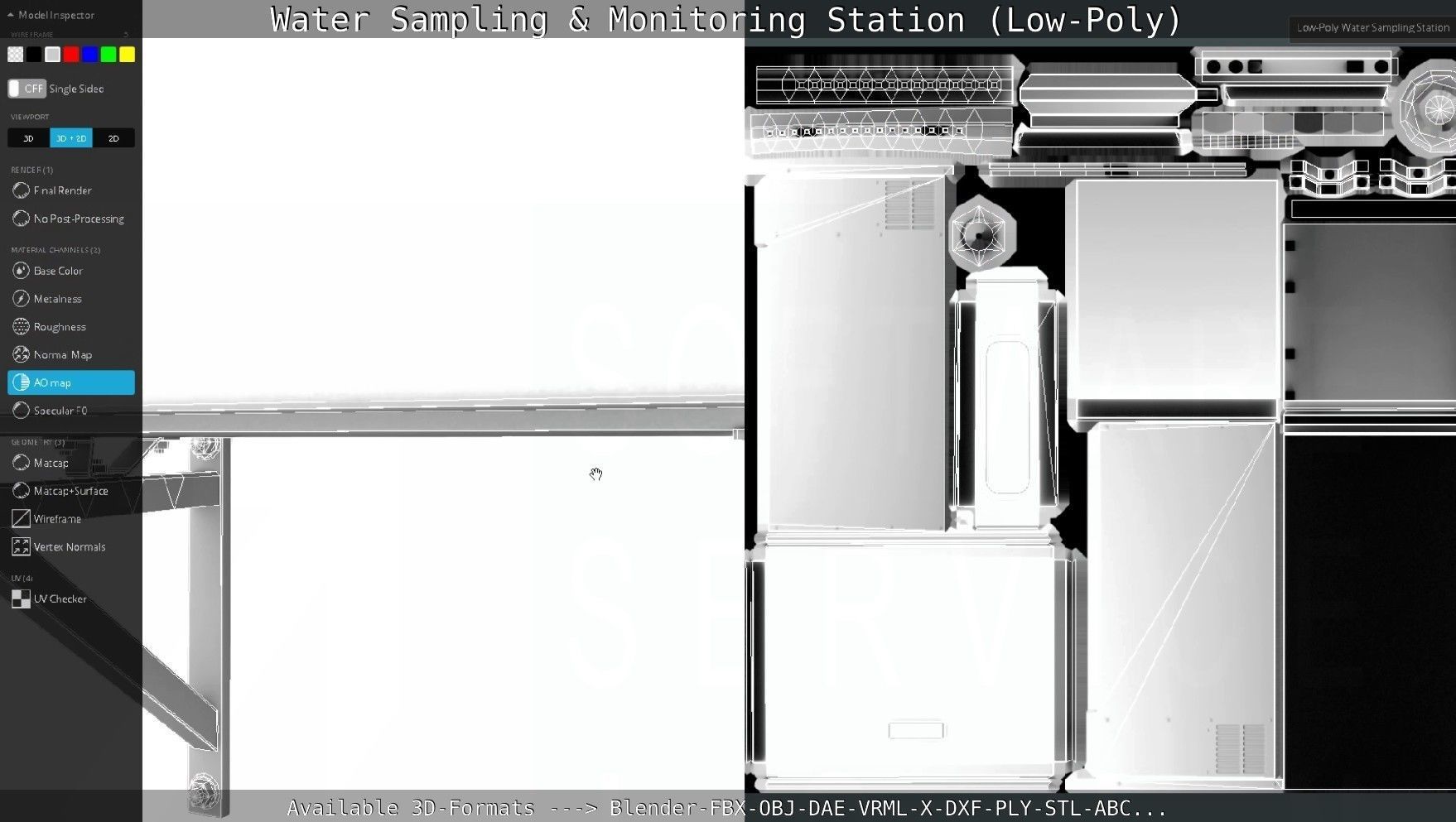 Water Sampling and Monitoring Station Low-Poly Low-poly 3D model_139