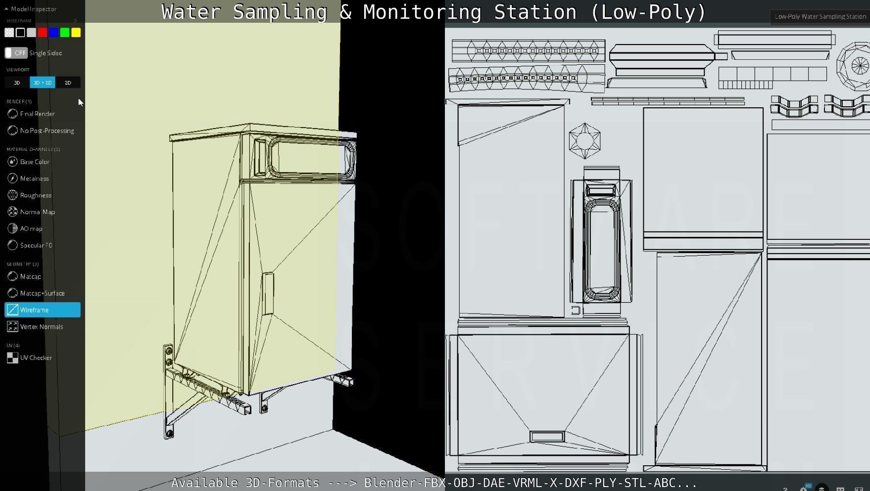 Water Sampling and Monitoring Station Low-Poly Low-poly 3D model_9