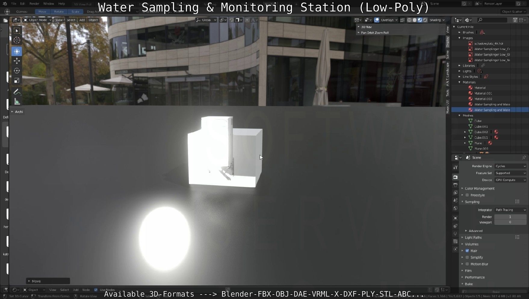 Water Sampling and Monitoring Station Low-Poly Low-poly 3D model_124