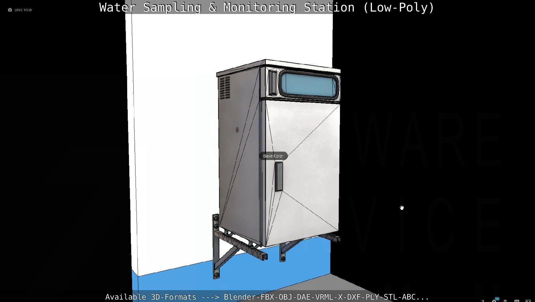 Water Sampling and Monitoring Station Low-Poly Low-poly 3D model_98
