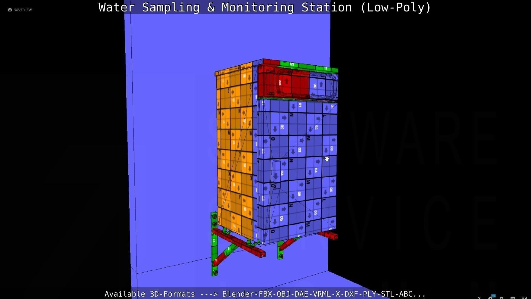 Water Sampling and Monitoring Station Low-Poly Low-poly 3D model_99