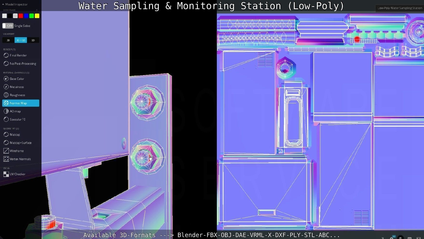 Water Sampling and Monitoring Station Low-Poly Low-poly 3D model_134