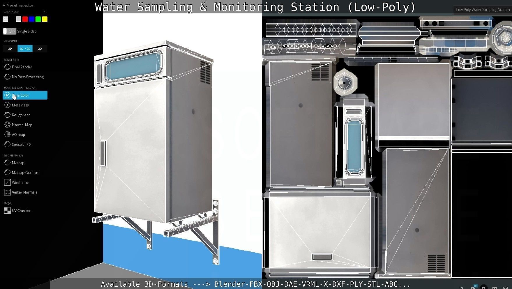 Water Sampling and Monitoring Station Low-Poly Low-poly 3D model_116