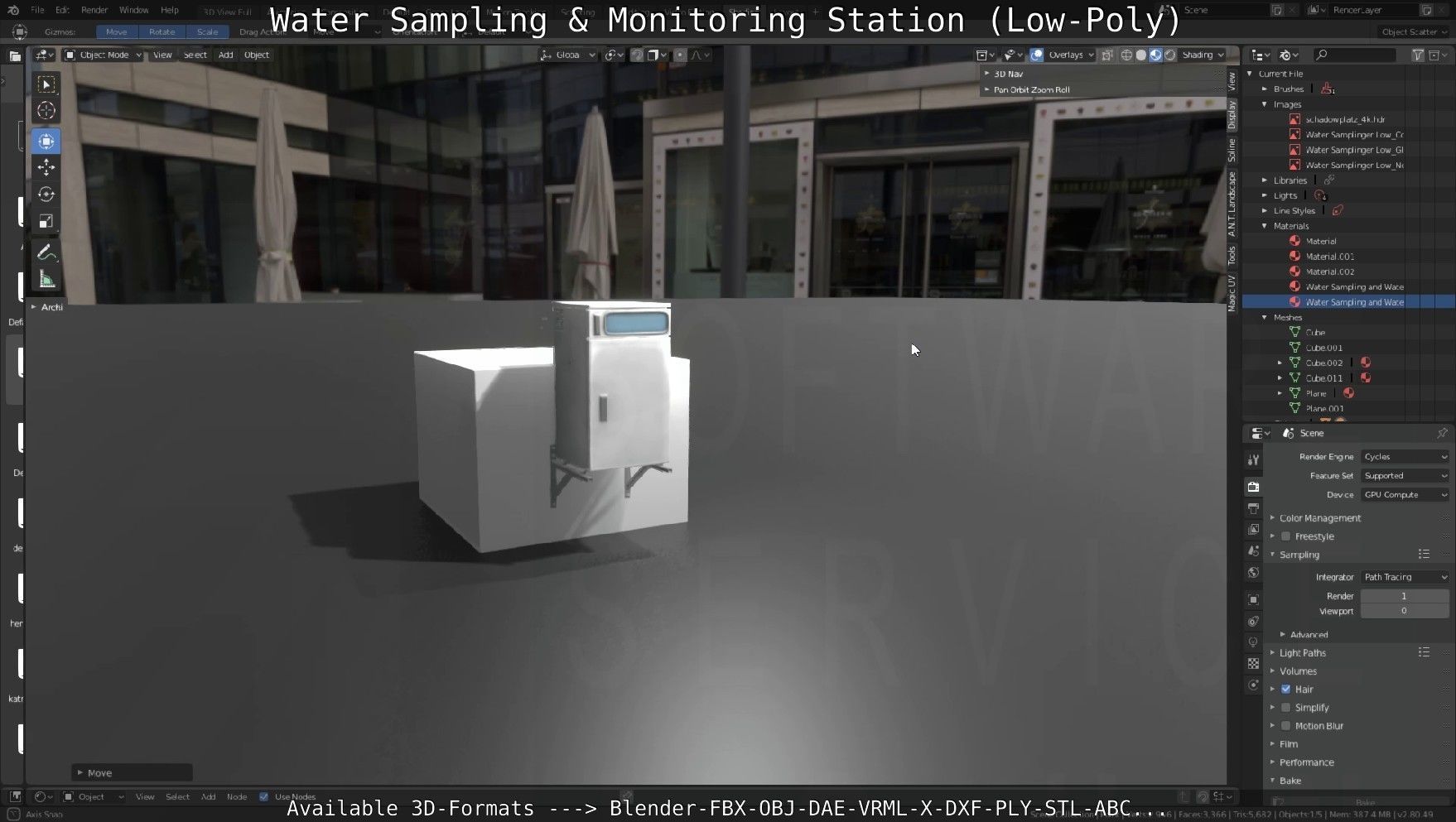 Water Sampling and Monitoring Station Low-Poly Low-poly 3D model_41