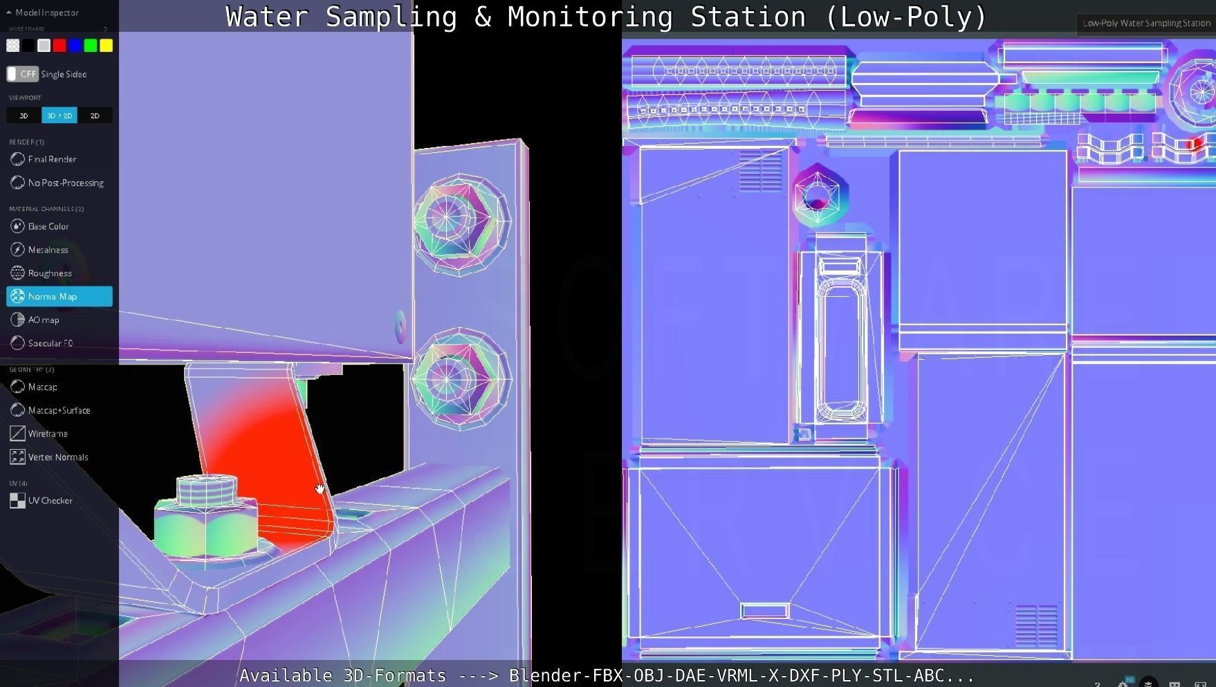 Water Sampling and Monitoring Station Low-Poly Low-poly 3D model_135