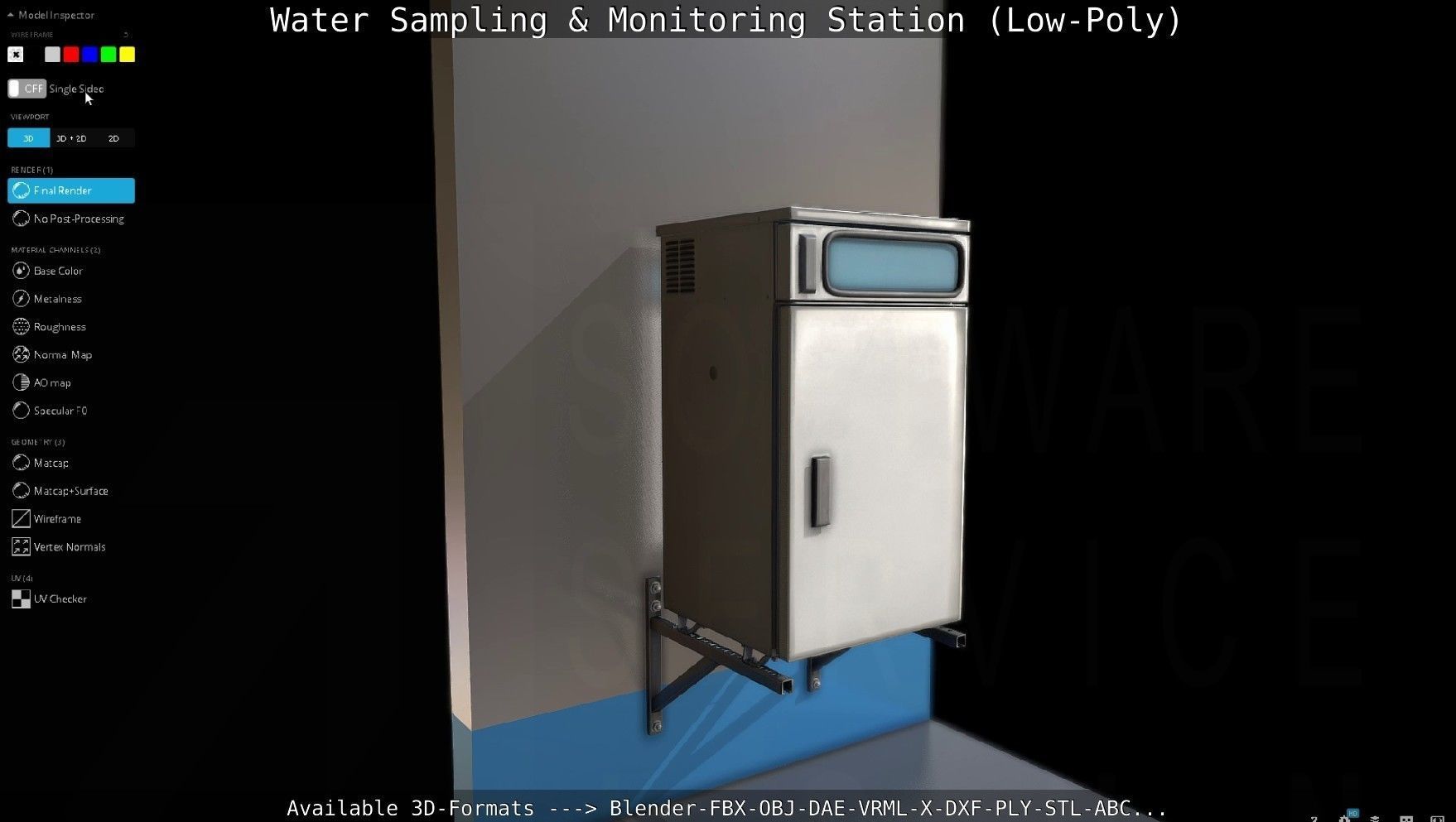 Water Sampling and Monitoring Station Low-Poly Low-poly 3D model_12