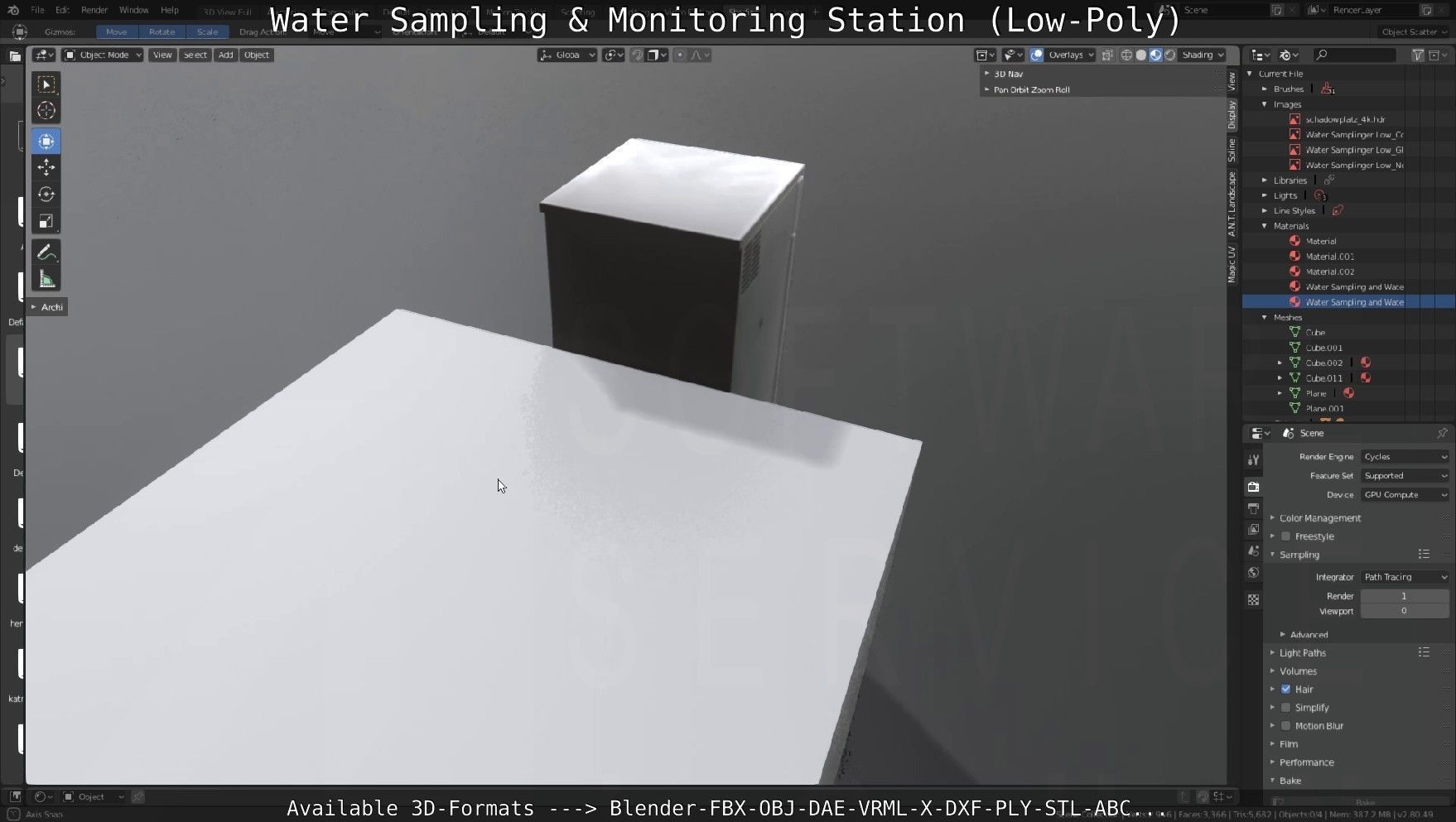 Water Sampling and Monitoring Station Low-Poly Low-poly 3D model_22