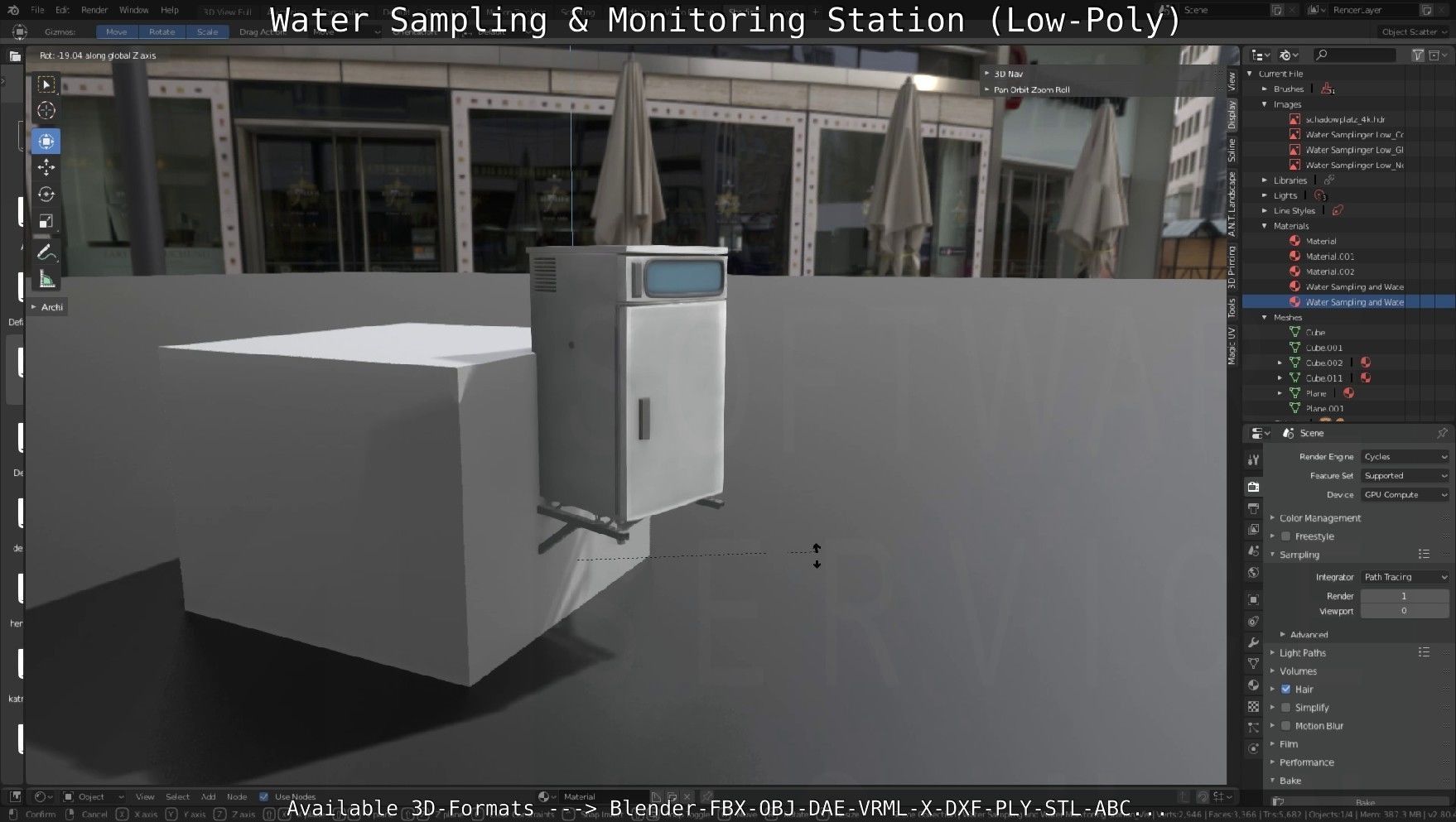 Water Sampling and Monitoring Station Low-Poly Low-poly 3D model_100