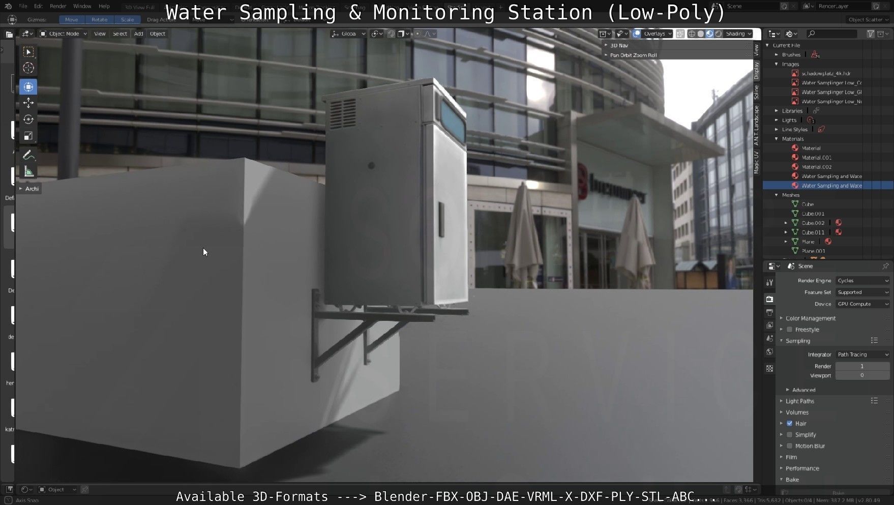 Water Sampling and Monitoring Station Low-Poly Low-poly 3D model_20