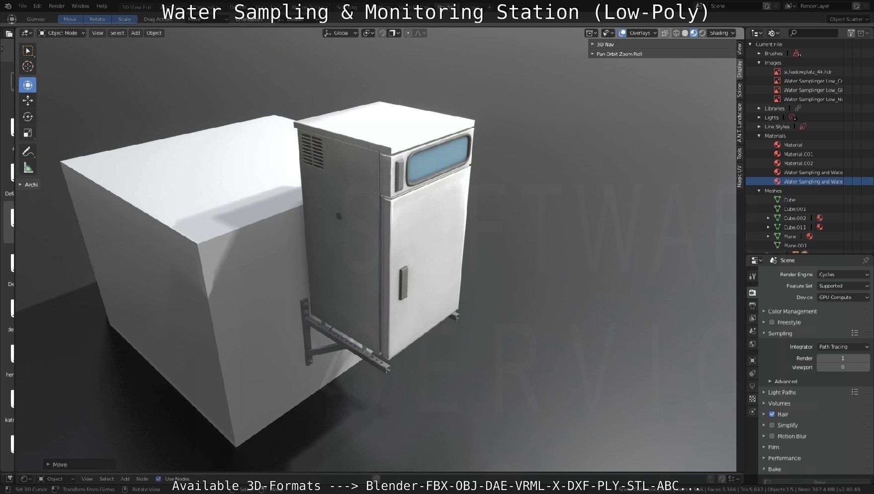 Water Sampling and Monitoring Station Low-Poly Low-poly 3D model_50