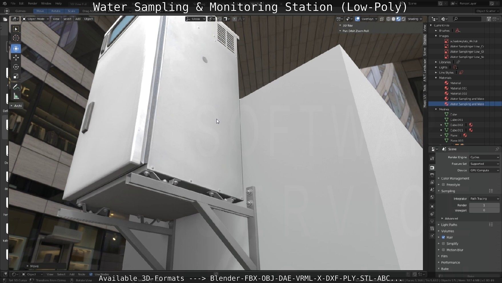 Water Sampling and Monitoring Station Low-Poly Low-poly 3D model_43