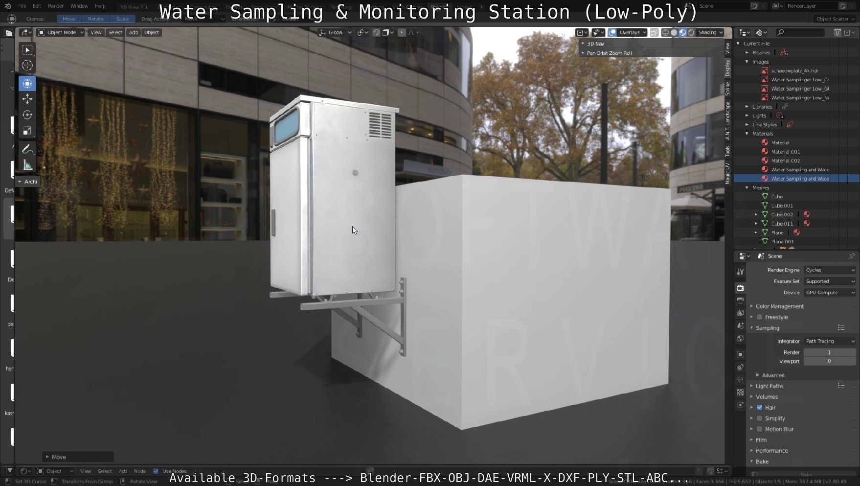 Water Sampling and Monitoring Station Low-Poly Low-poly 3D model_40
