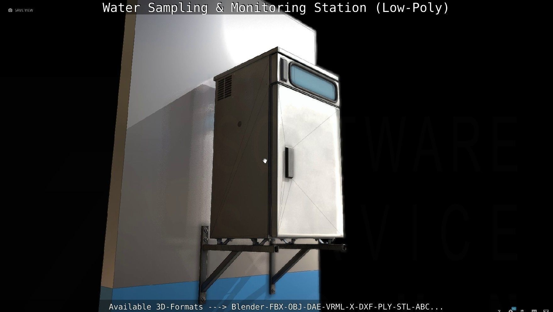 Water Sampling and Monitoring Station Low-Poly Low-poly 3D model_66