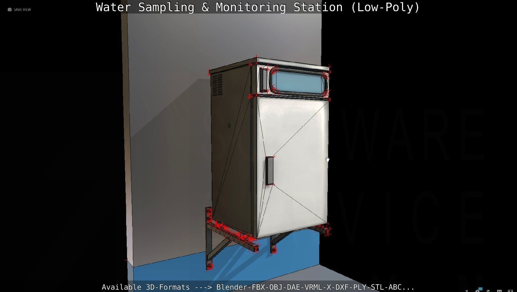 Water Sampling and Monitoring Station Low-Poly Low-poly 3D model_91