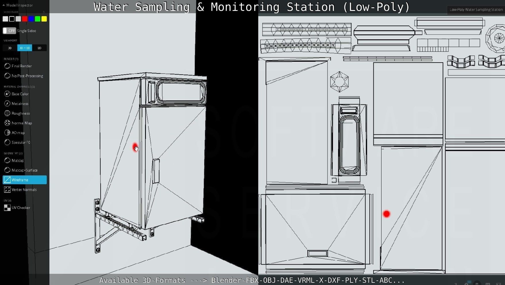 Water Sampling and Monitoring Station Low-Poly Low-poly 3D model_7
