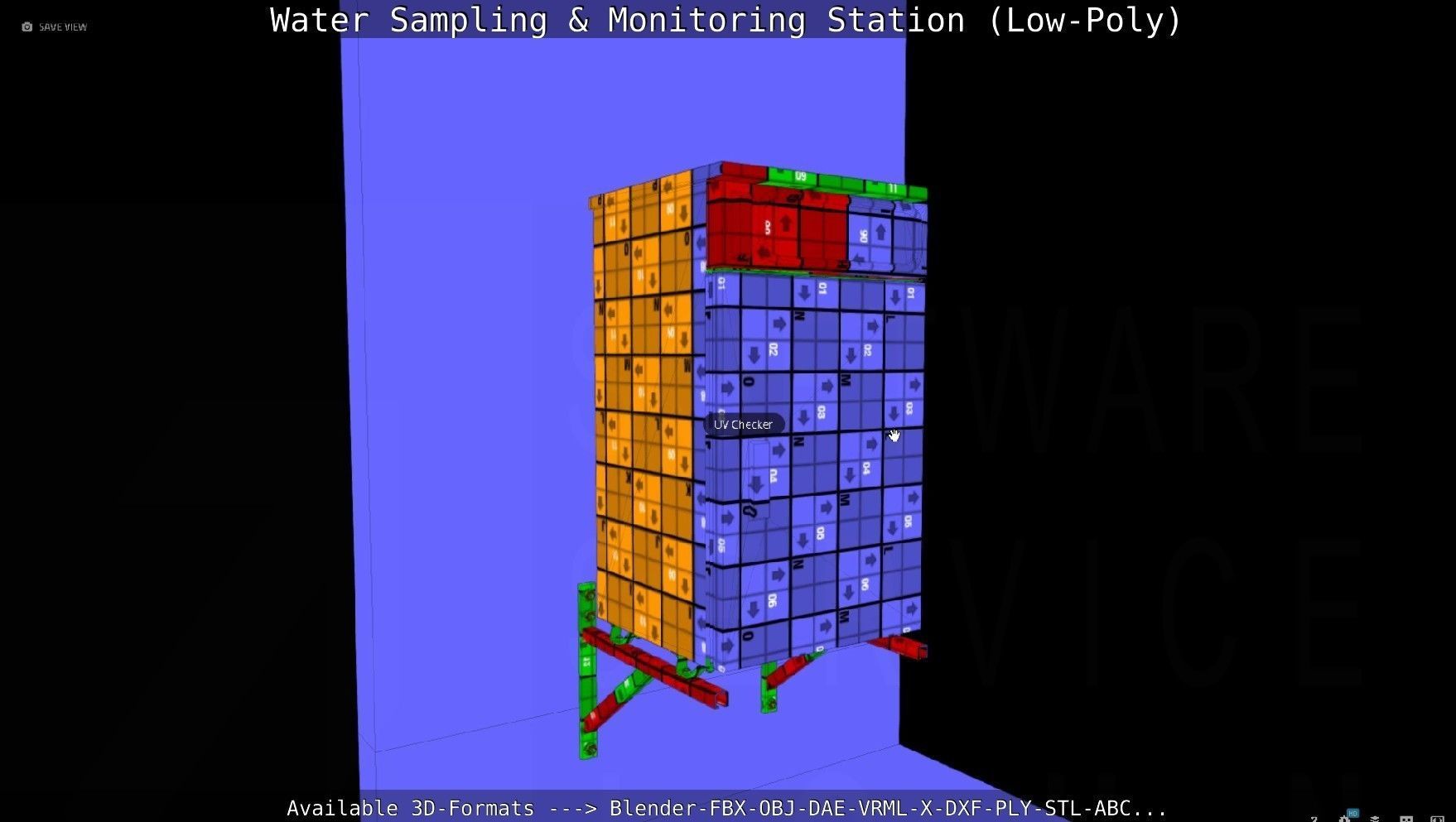 Water Sampling and Monitoring Station Low-Poly Low-poly 3D model_97
