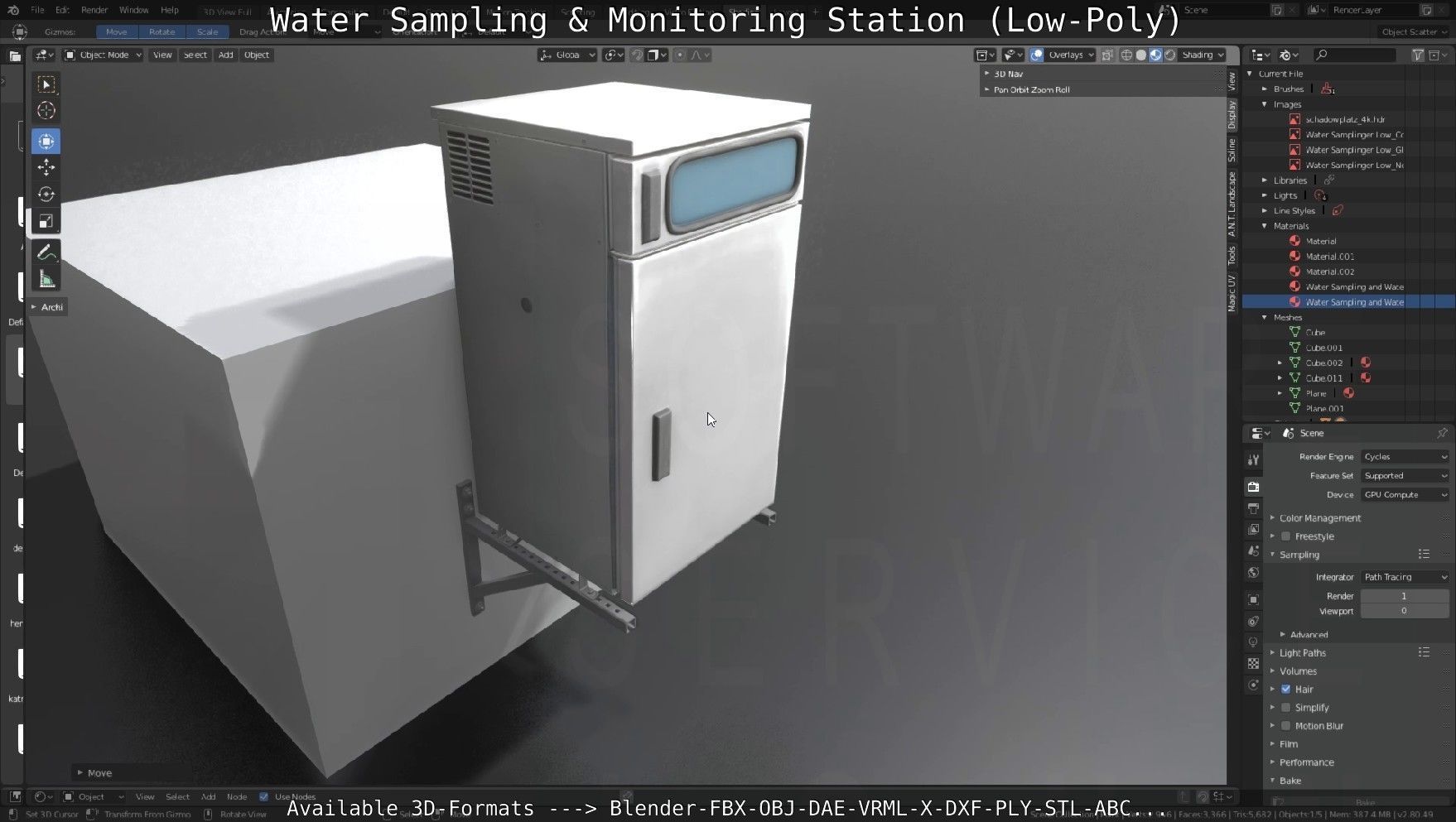 Water Sampling and Monitoring Station Low-Poly Low-poly 3D model_47