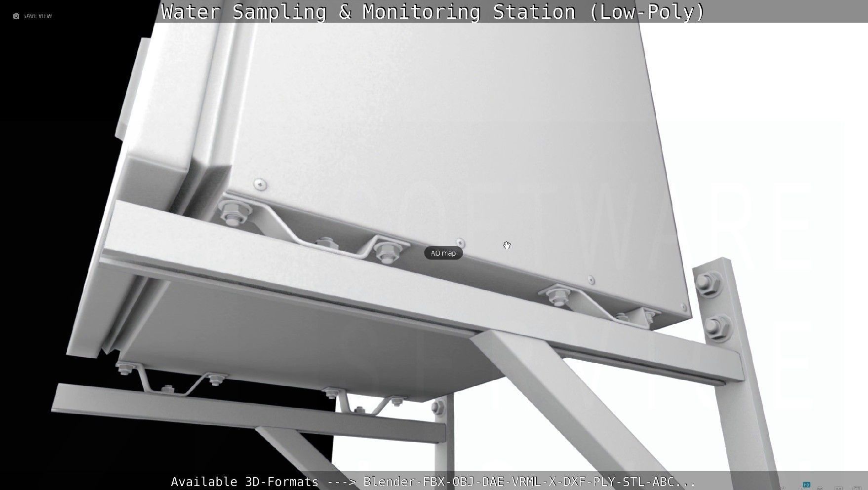 Water Sampling and Monitoring Station Low-Poly Low-poly 3D model_83