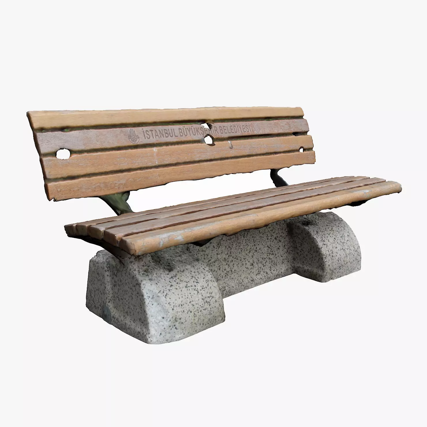 Bench park Low-poly 3D model