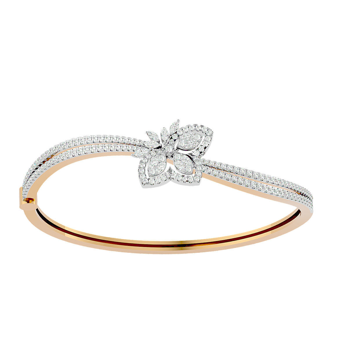 Flower Diamond bracelets 3dm stl render detail 3D print model 3D print model_13