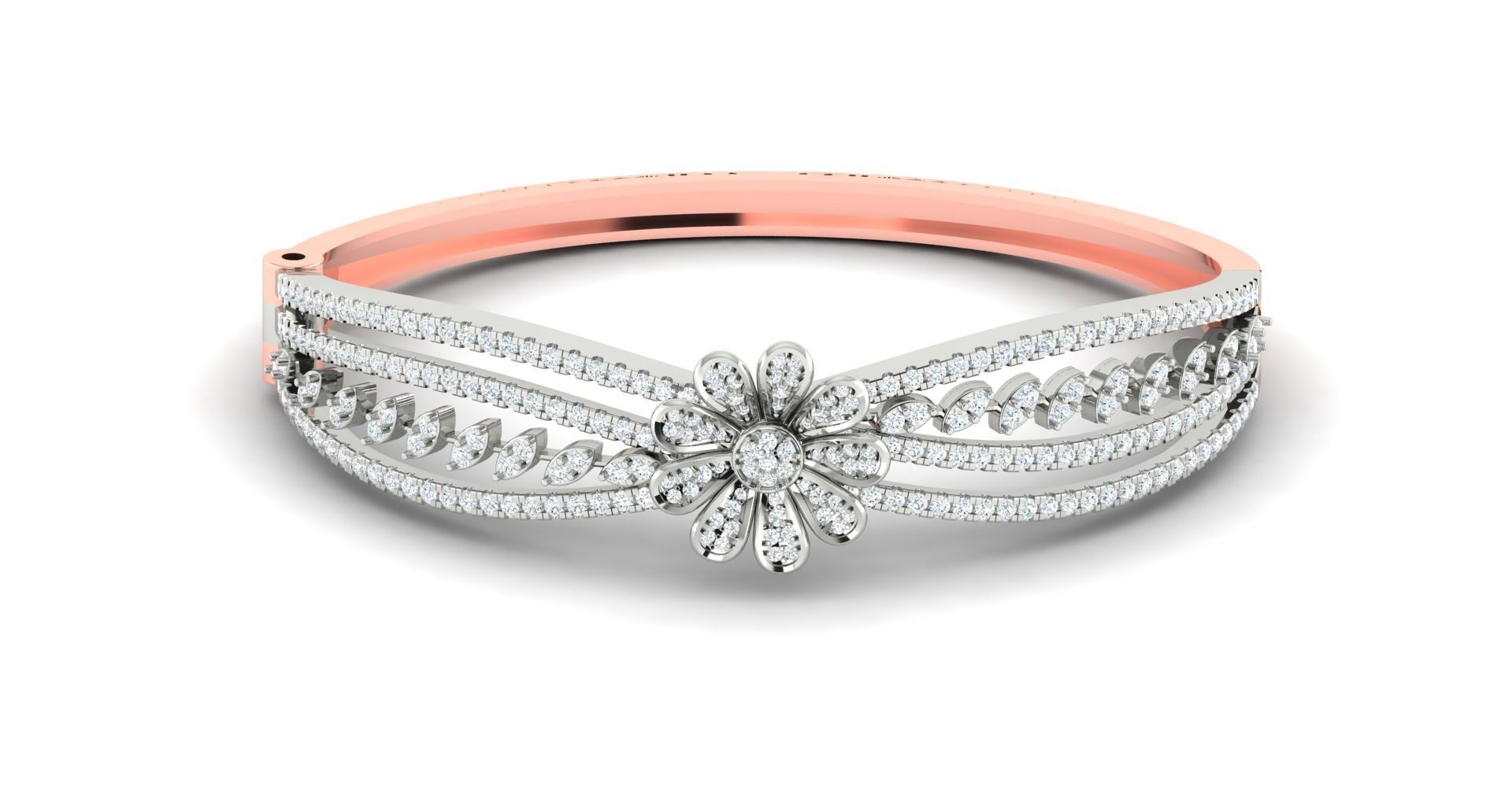 Flower Nature Women bracelets 3dm stl render detail 3D print model_3