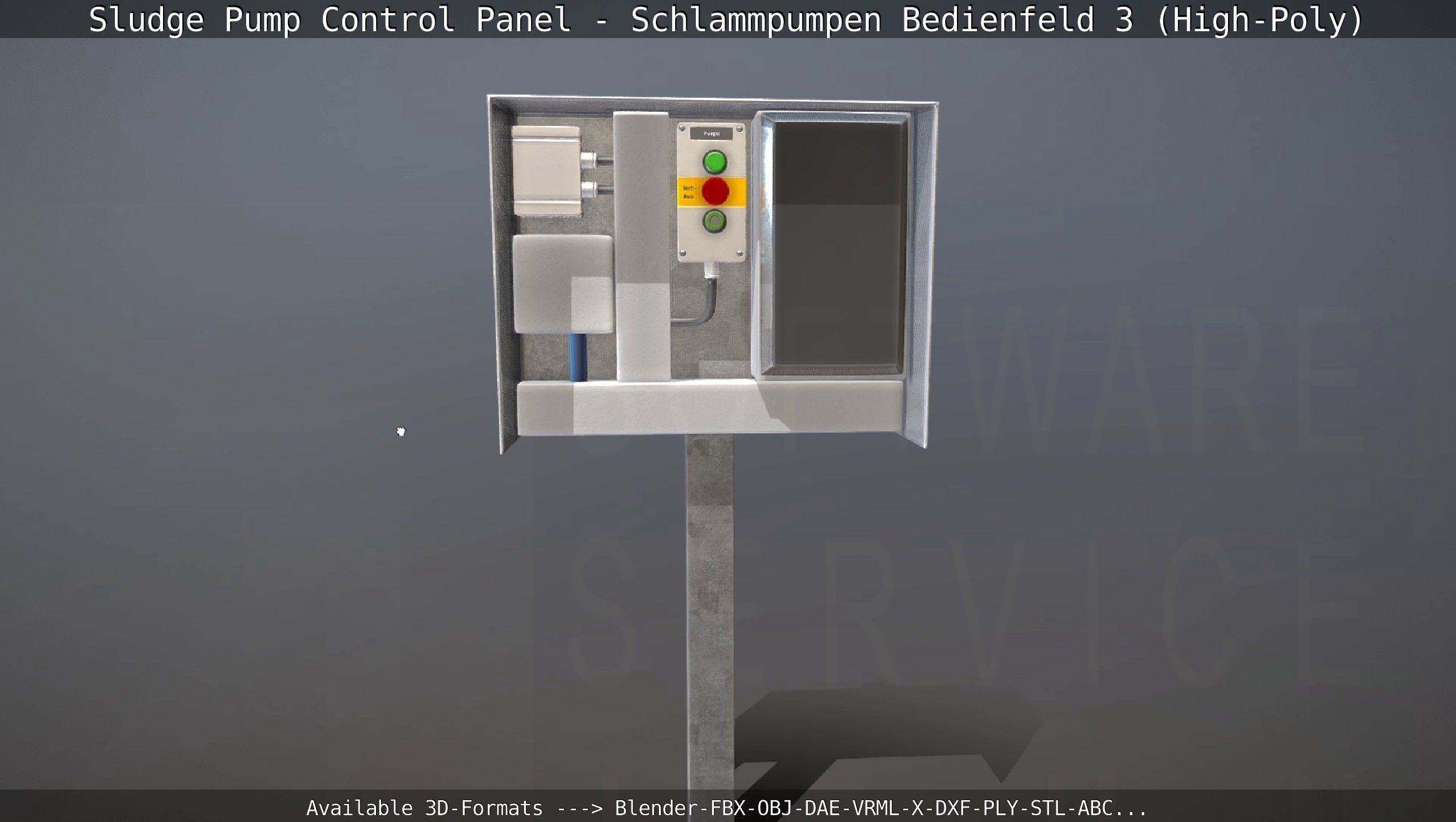 Sludge Pump Control Panel - Schlammpumpen Bedienfeld 3 High-Poly 3D model_38