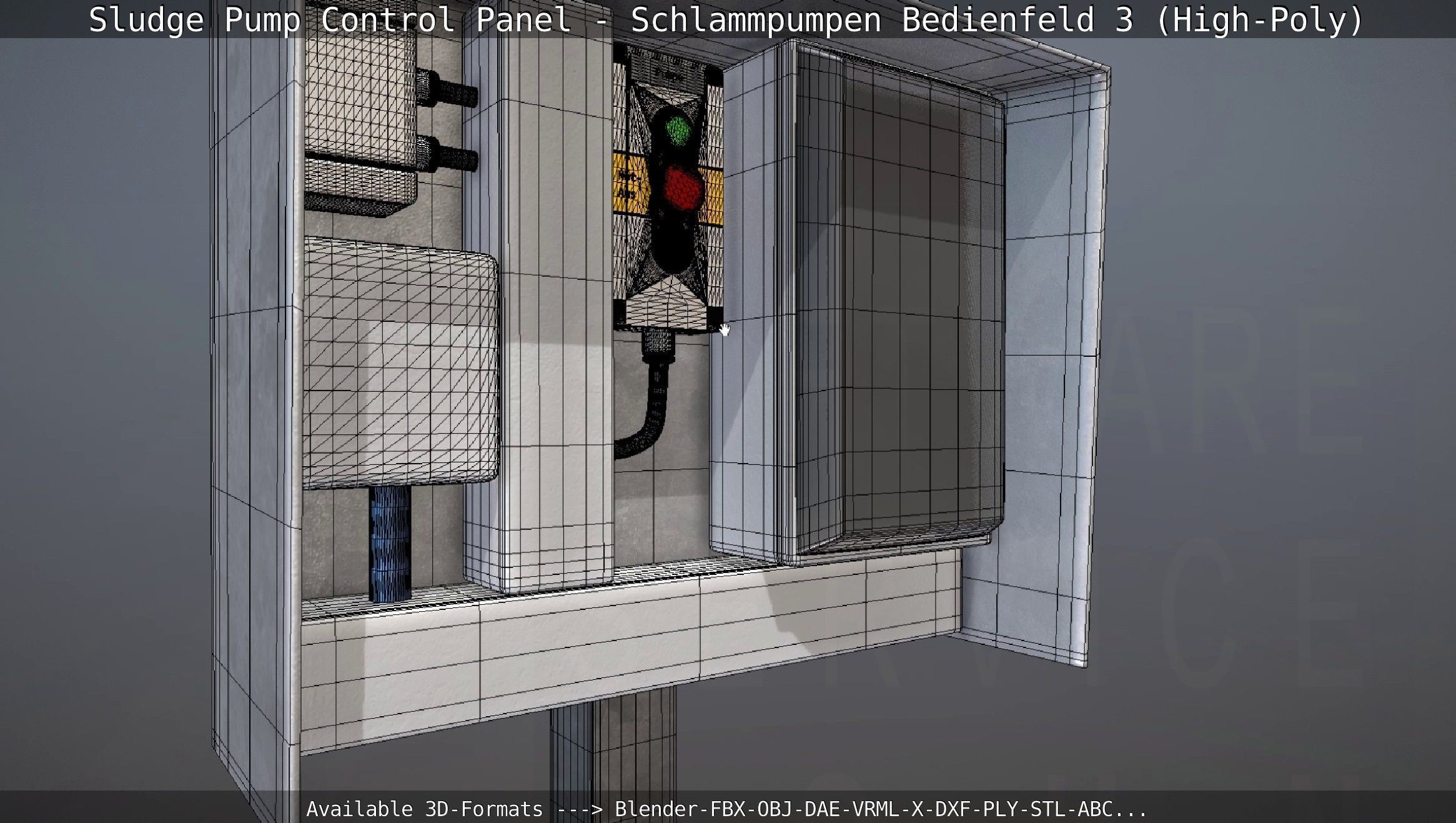 Sludge Pump Control Panel - Schlammpumpen Bedienfeld 3 High-Poly 3D model_45