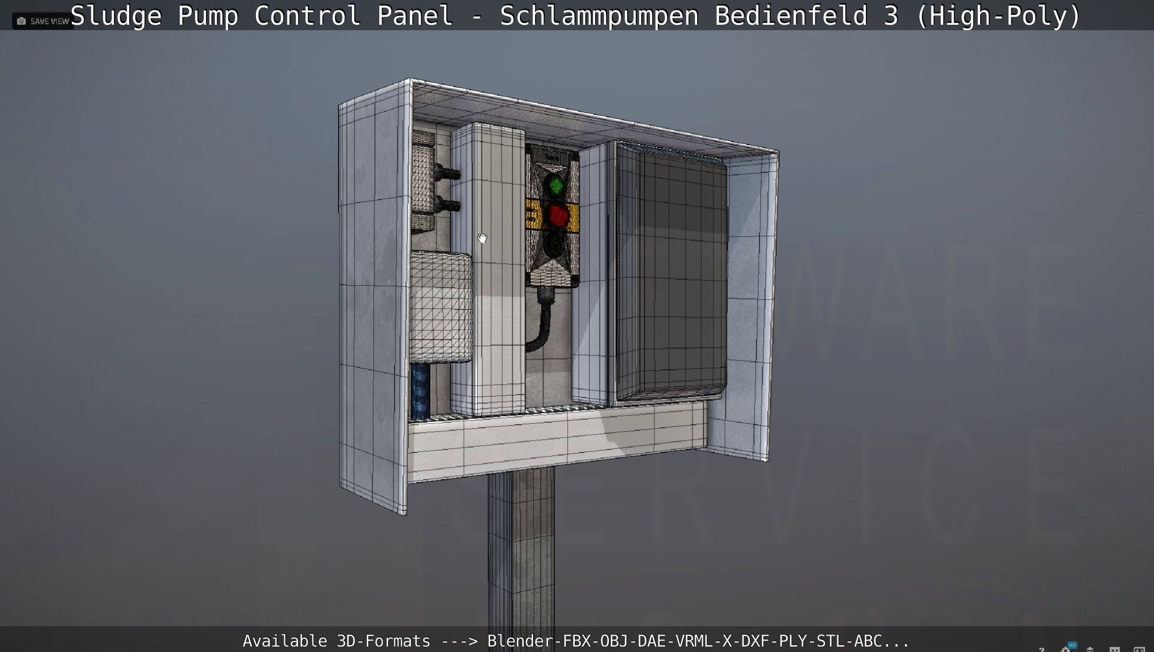 Sludge Pump Control Panel - Schlammpumpen Bedienfeld 3 High-Poly 3D model_44