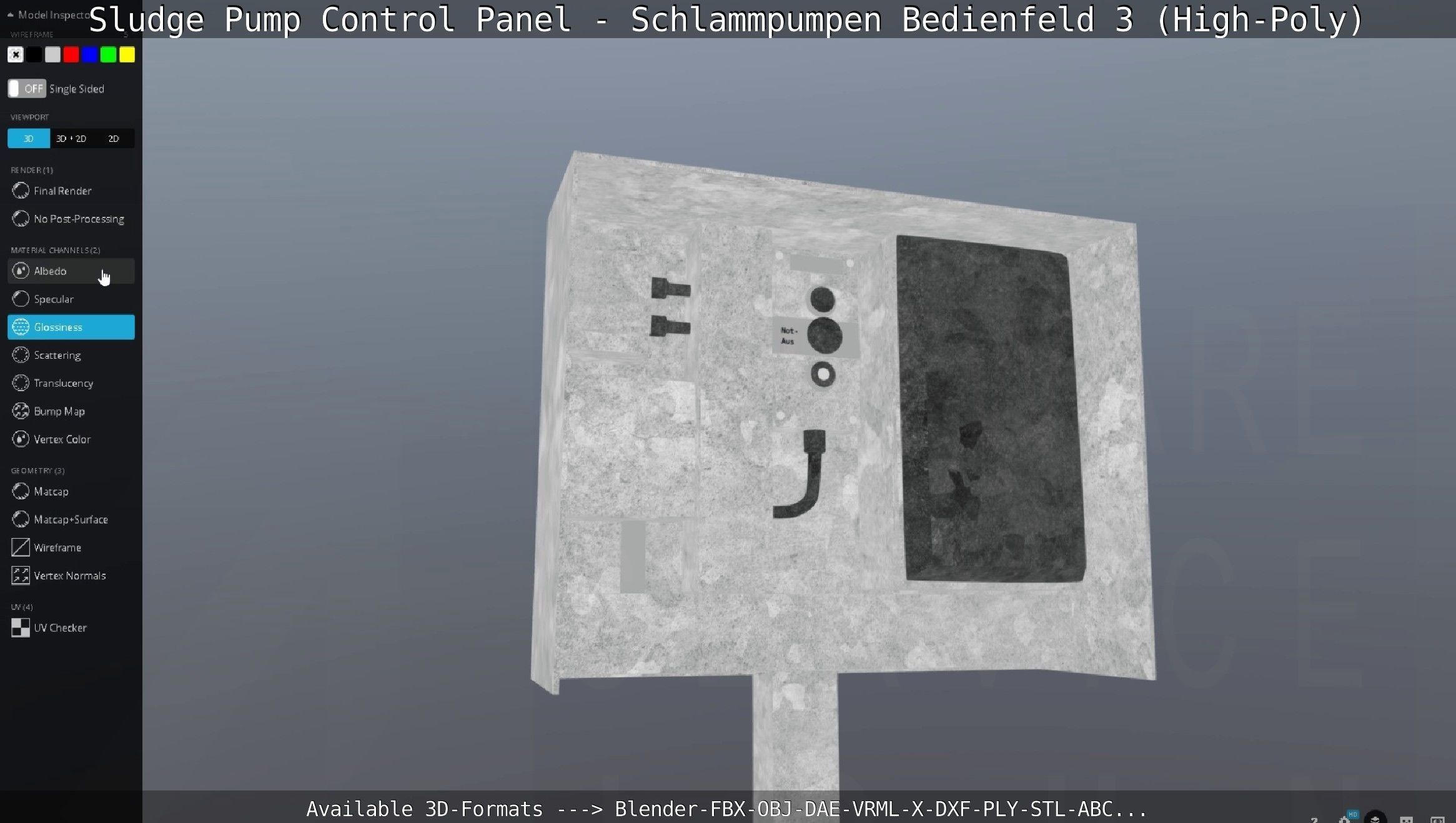 Sludge Pump Control Panel - Schlammpumpen Bedienfeld 3 High-Poly 3D model_82