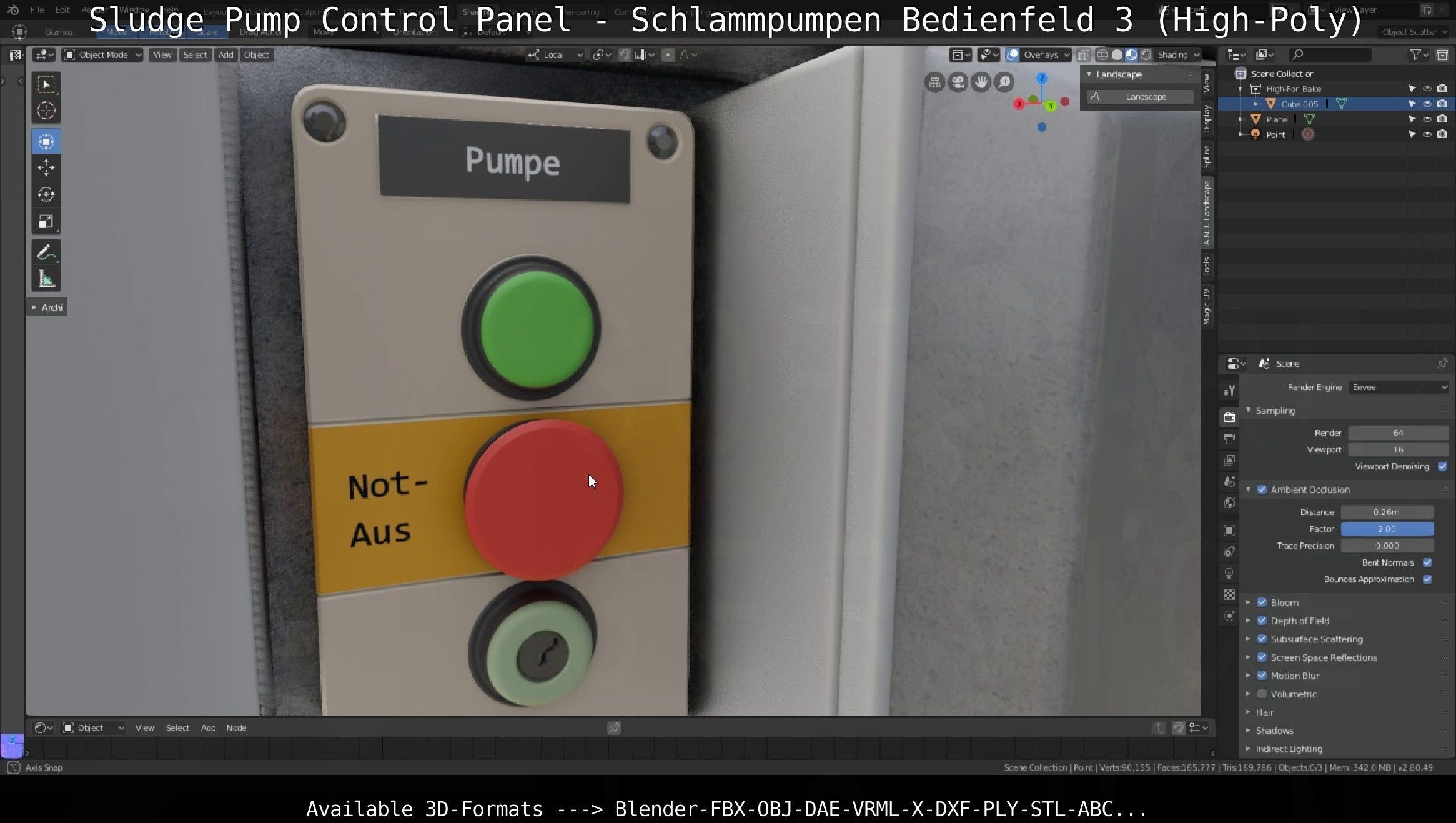 Sludge Pump Control Panel - Schlammpumpen Bedienfeld 3 High-Poly 3D model_26
