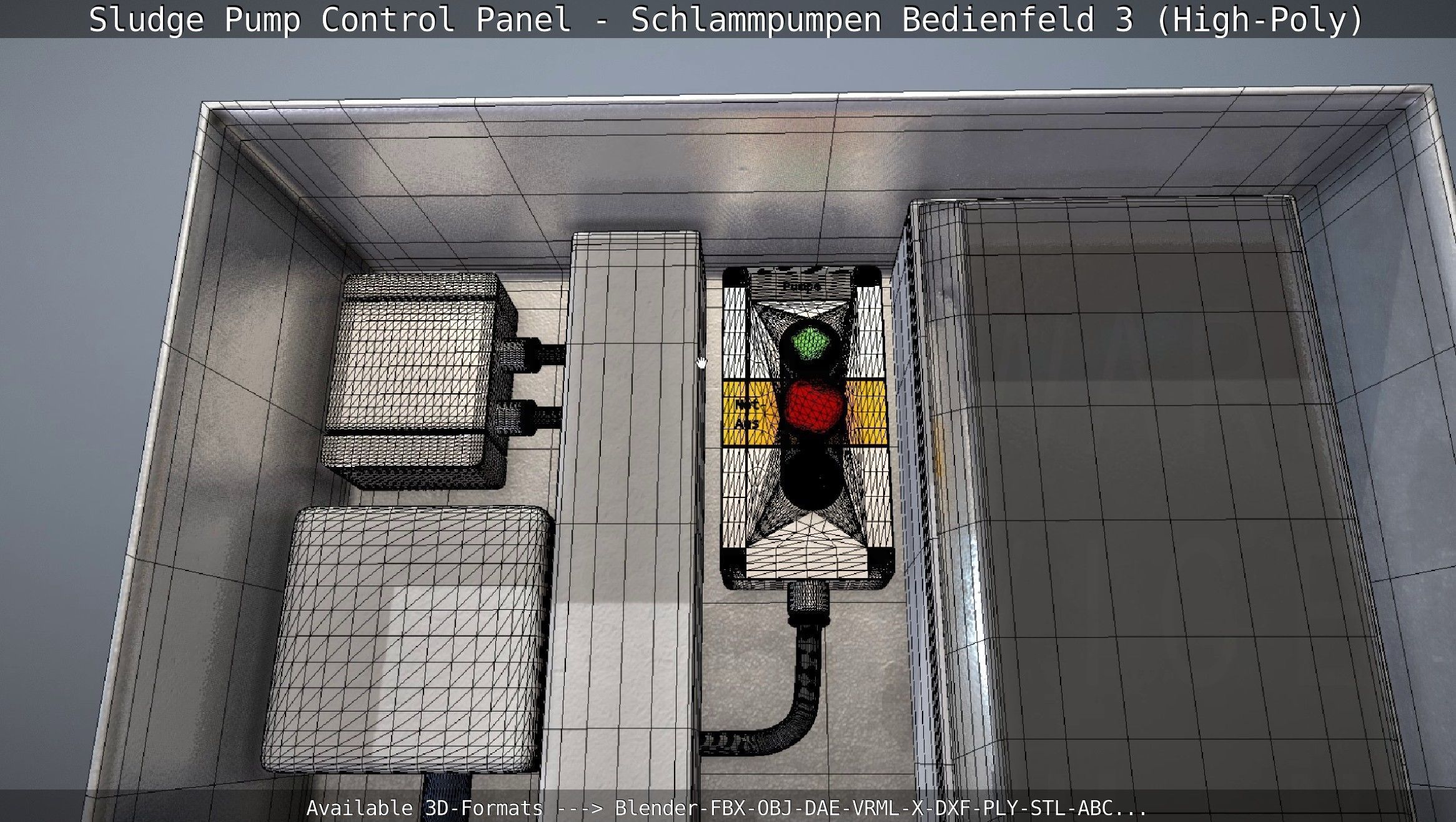 Sludge Pump Control Panel - Schlammpumpen Bedienfeld 3 High-Poly 3D model_47