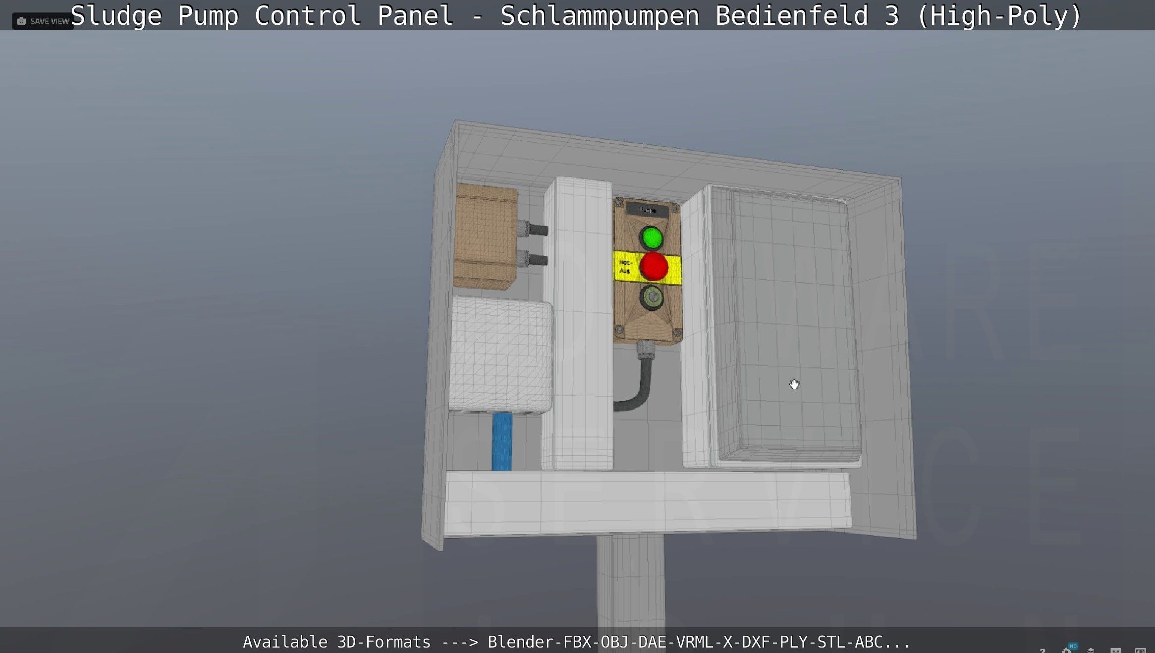Sludge Pump Control Panel - Schlammpumpen Bedienfeld 3 High-Poly 3D model_69