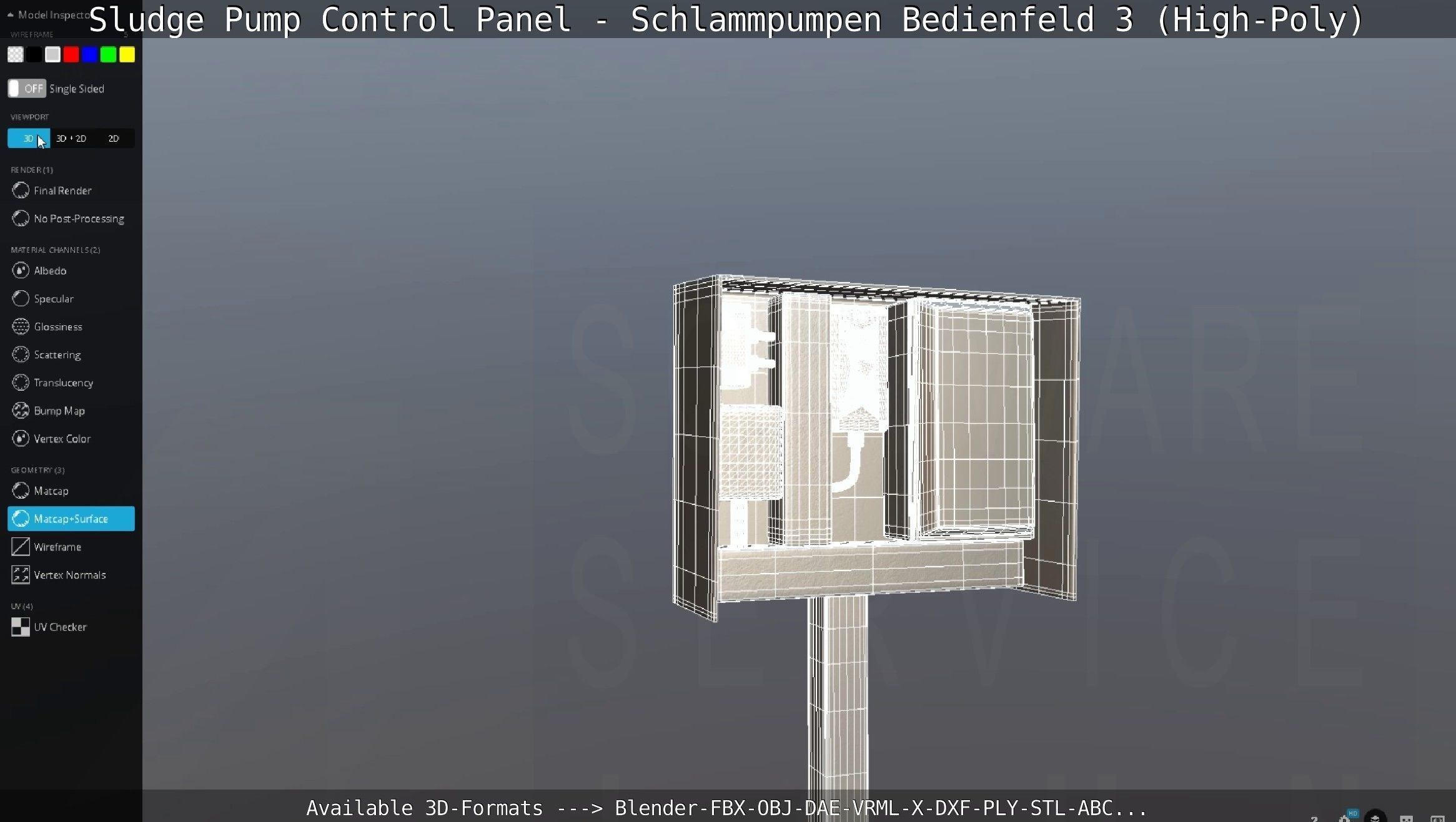 Sludge Pump Control Panel - Schlammpumpen Bedienfeld 3 High-Poly 3D model_108