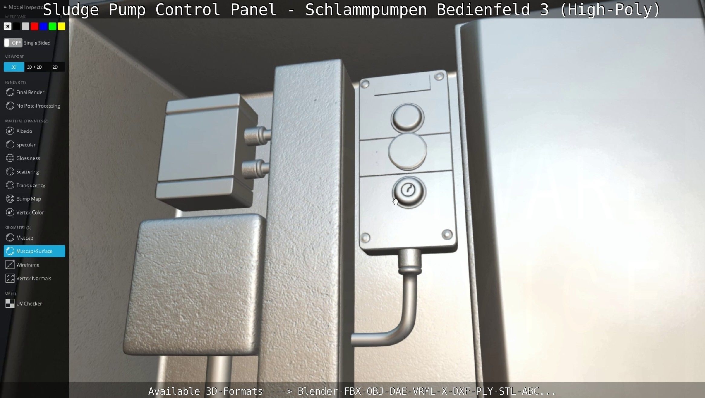 Sludge Pump Control Panel - Schlammpumpen Bedienfeld 3 High-Poly 3D model_113