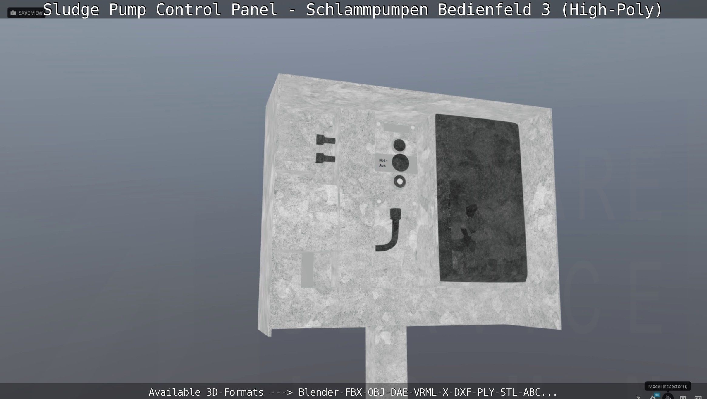 Sludge Pump Control Panel - Schlammpumpen Bedienfeld 3 High-Poly 3D model_81