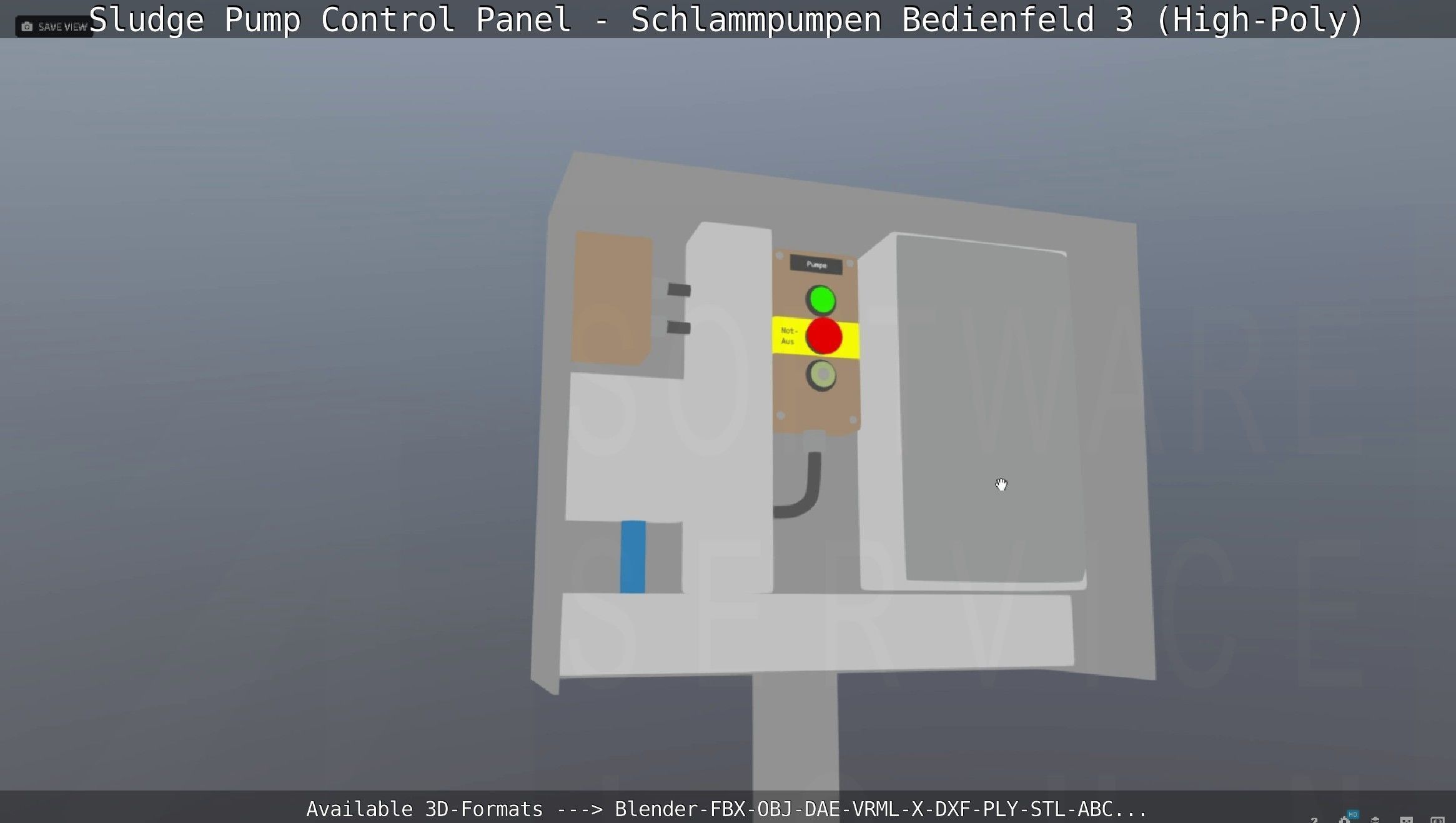 Sludge Pump Control Panel - Schlammpumpen Bedienfeld 3 High-Poly 3D model_68