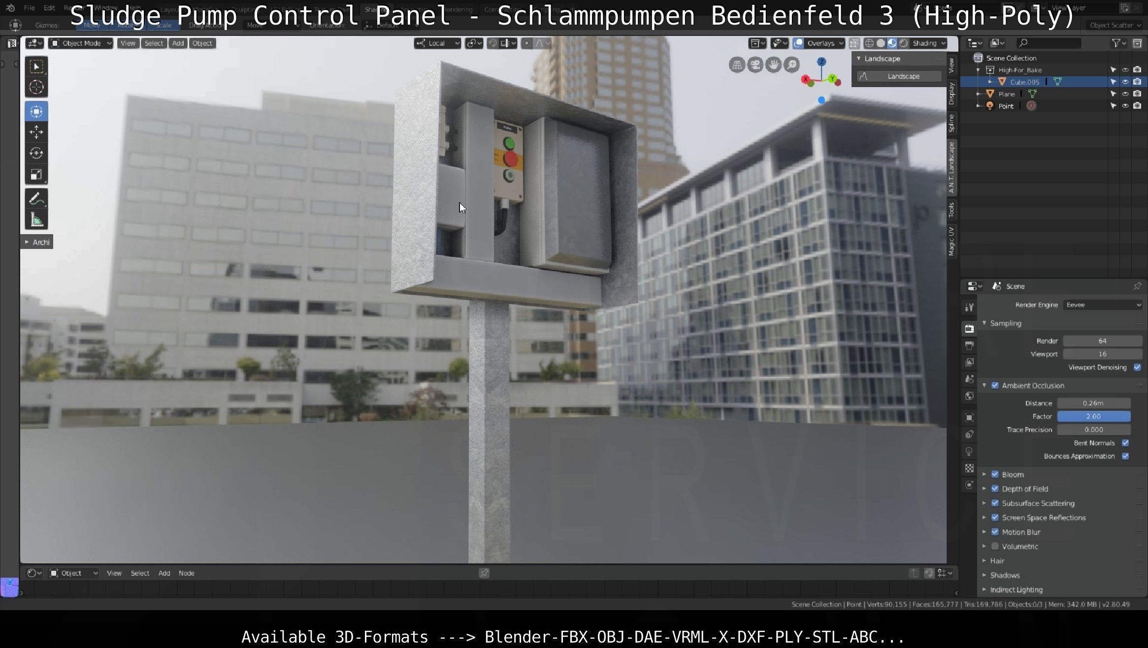 Sludge Pump Control Panel - Schlammpumpen Bedienfeld 3 High-Poly 3D model_8