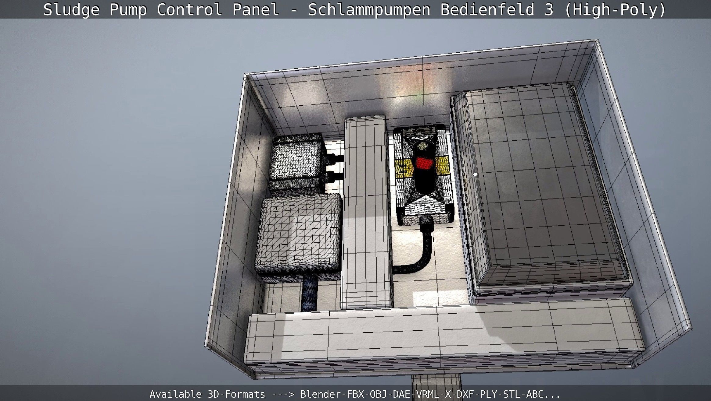Sludge Pump Control Panel - Schlammpumpen Bedienfeld 3 High-Poly 3D model_54