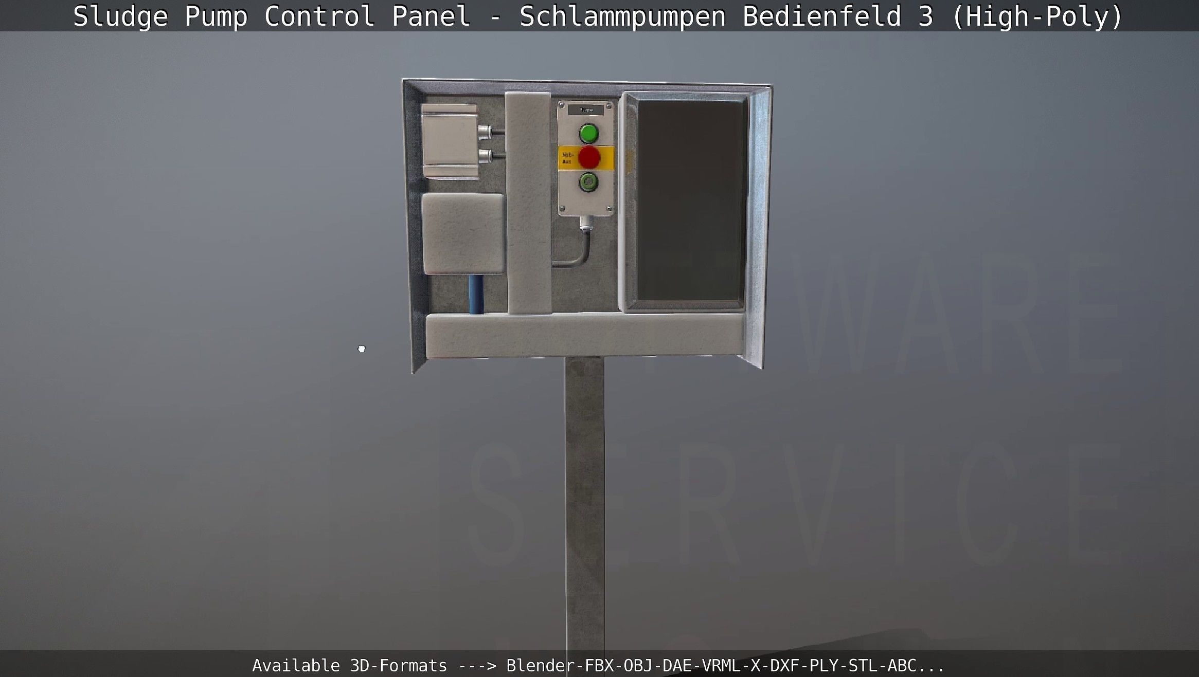 Sludge Pump Control Panel - Schlammpumpen Bedienfeld 3 High-Poly 3D model_37
