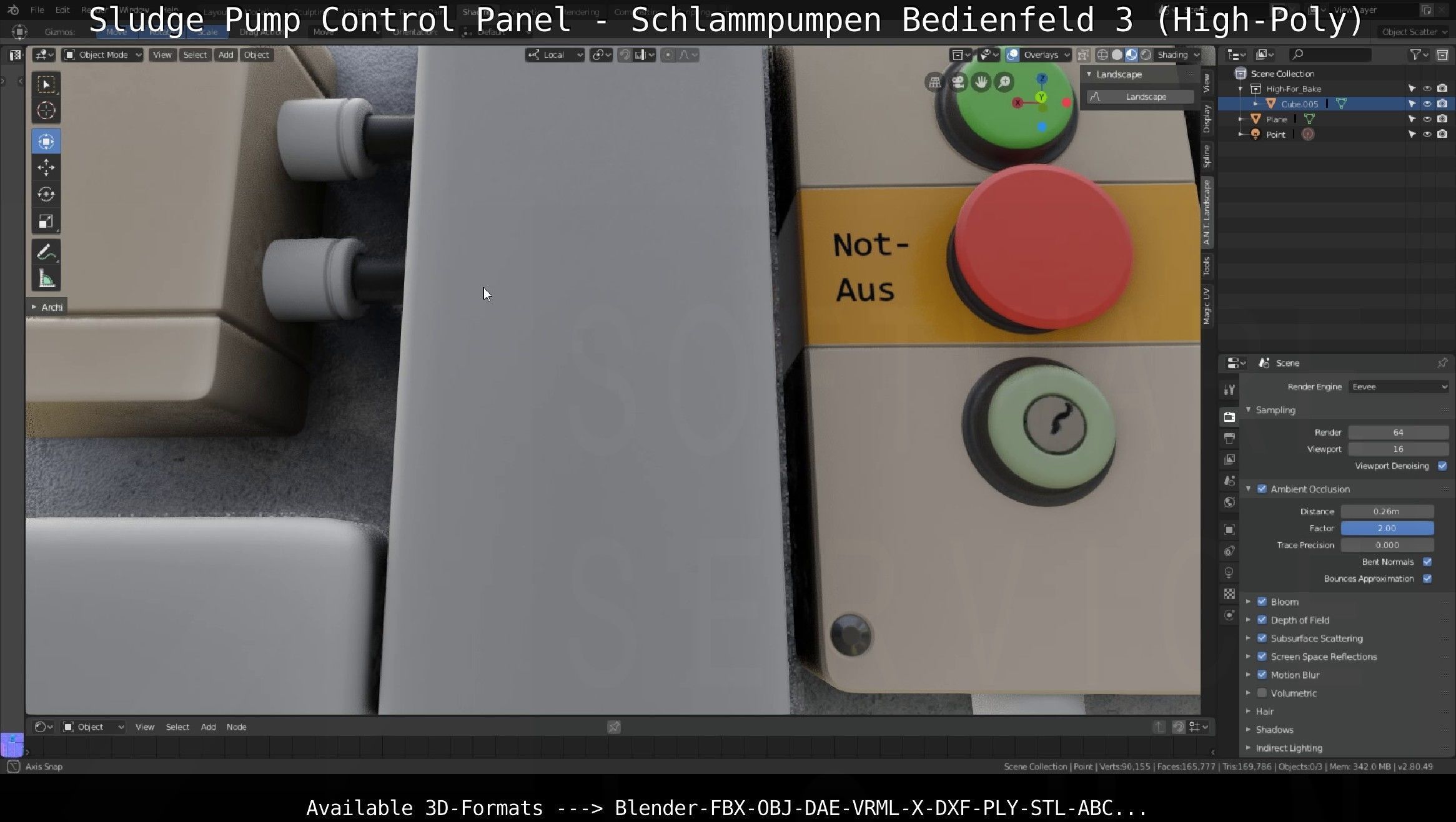 Sludge Pump Control Panel - Schlammpumpen Bedienfeld 3 High-Poly 3D model_3